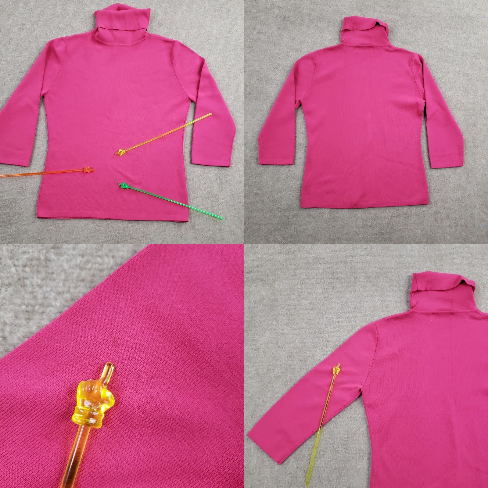 Pinko QUEST-CE QUE C'EST? Sweater Womens Medium Pink Turtleneck Pullover Viscose Nylon Size M / US 6-8 / IT 42-44 - 8 Thumbnail