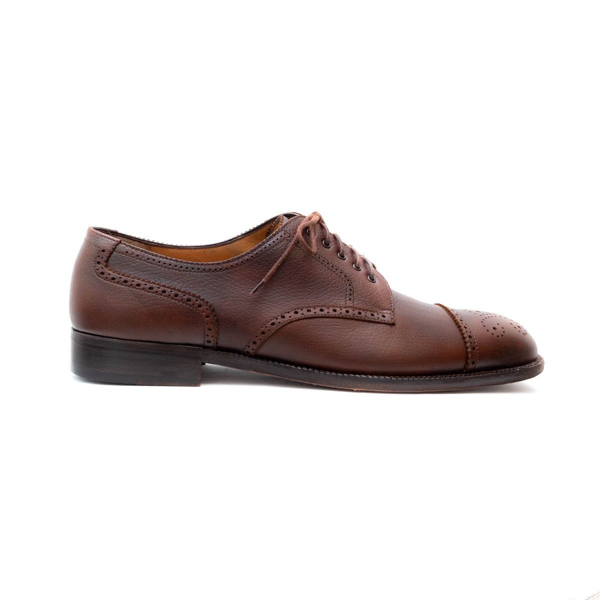 Salvatore Ferragamo Salvatore Ferragamo Brown Leather Oxford CapToe Brogue 10.5D Size US 10.5 / EU 43-44 - 4 Thumbnail