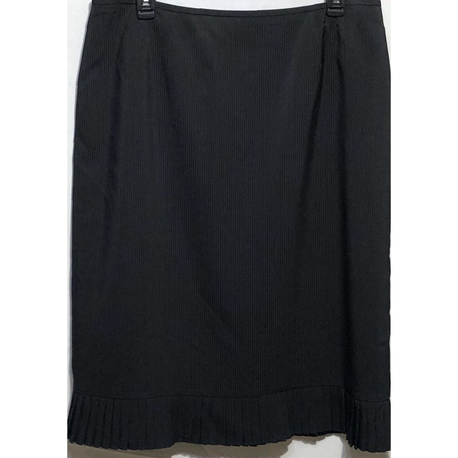 Evan Picone VINTAGE Evan Picone Skirt Suit 14 Blk Pinstripe Knee Length Lined Pleat Hem Office Woman Suit Size 36" / US 14 / IT 50 - 5 Thumbnail