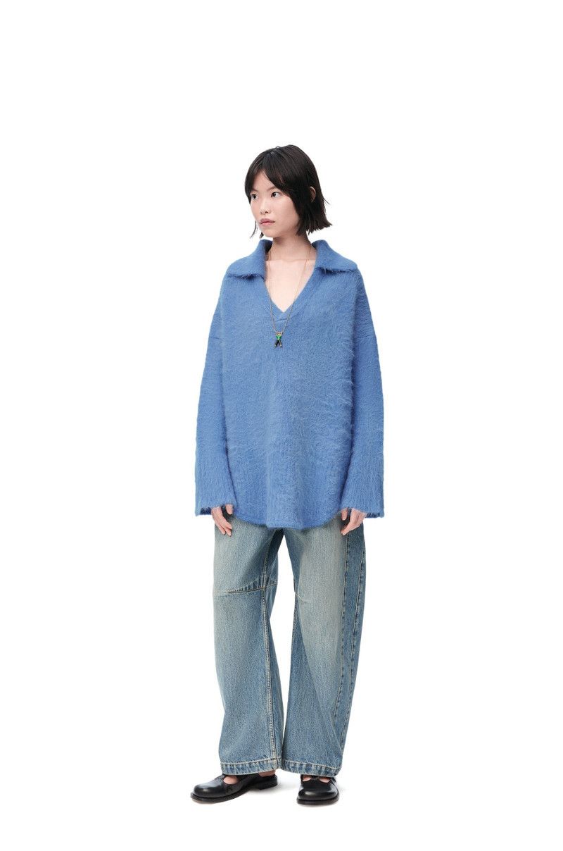 Loewe o1in1g0426 Polo Sweater in Light Blue Size XL / US 12-14 / IT 48-50 - 2 Thumbnail