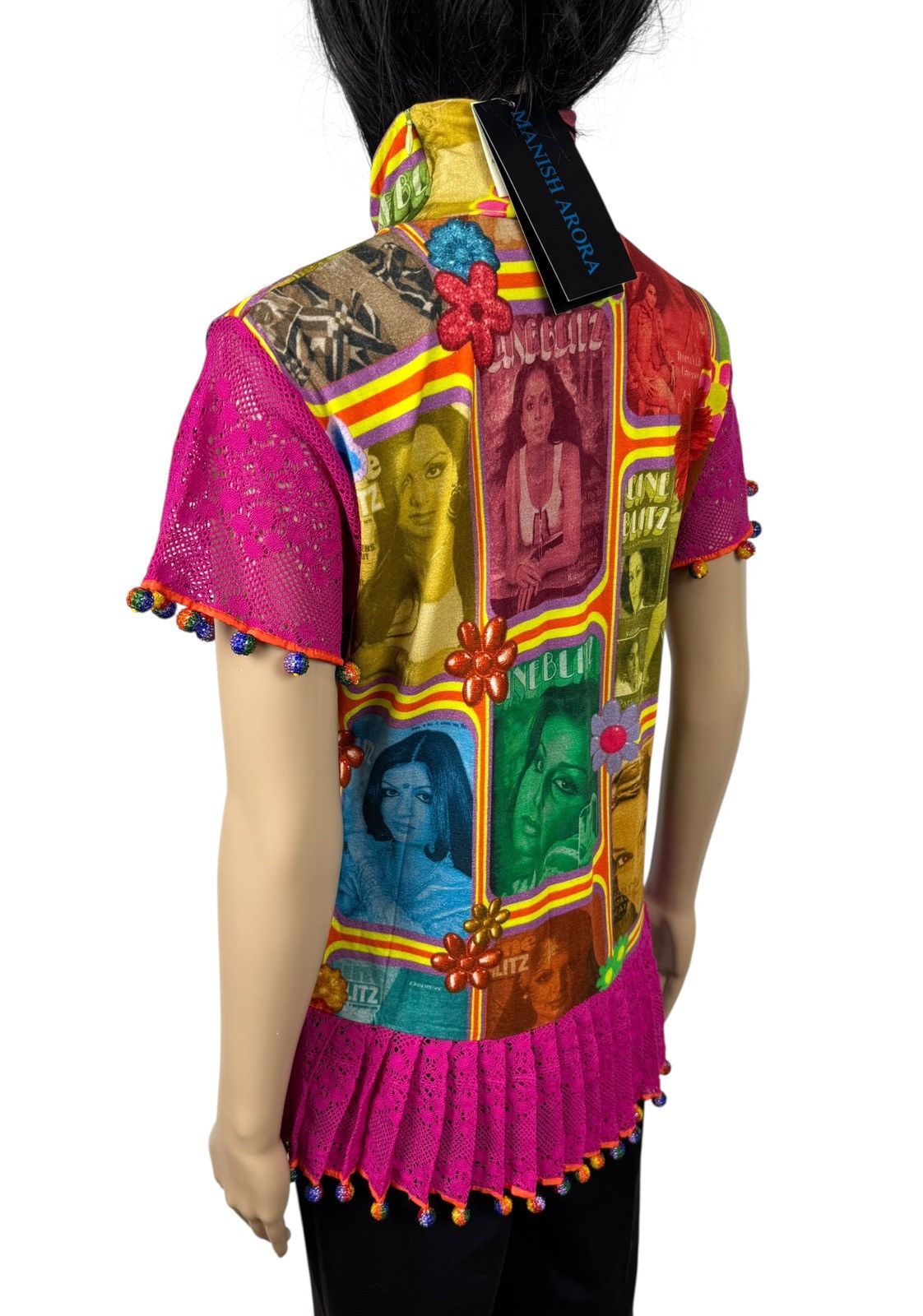 Manish Arora Manish Arora Blouse Pleated Mesh Short Sleeve size XL Size XL / US 12-14 / IT 48-50 - 9 Thumbnail