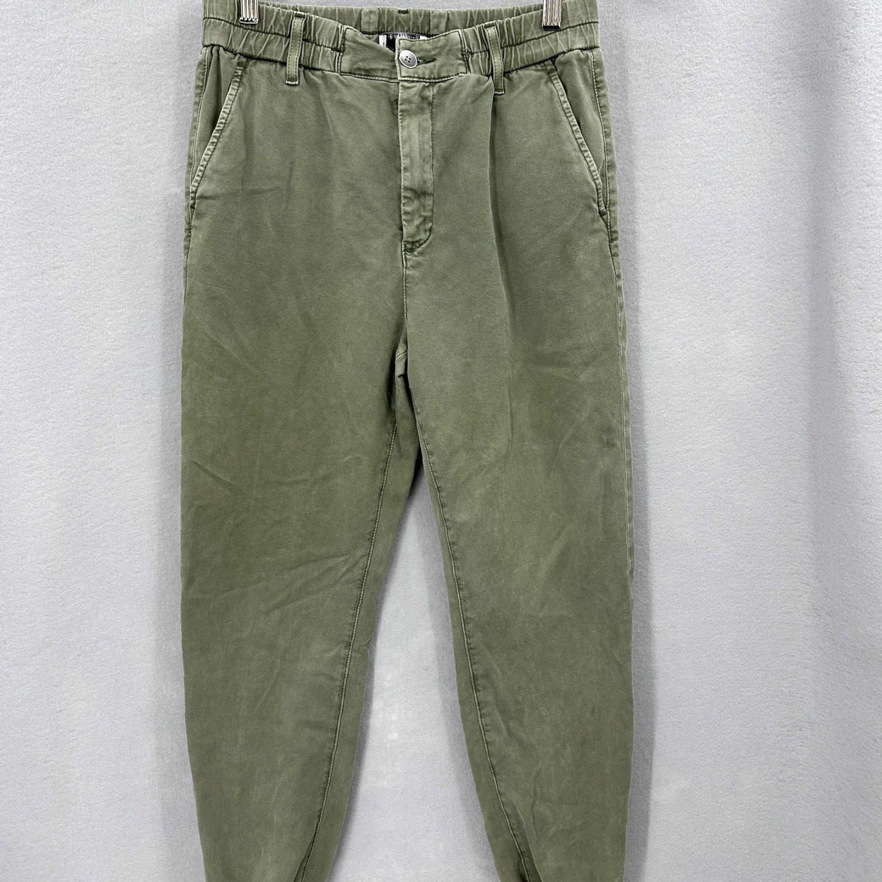 Vintage AG Adriano Goldschmied Pants Mens 26R Twill Jogger Trouser Green Army Casual Shirt? Size US 26 / EU 42 - 3 Thumbnail