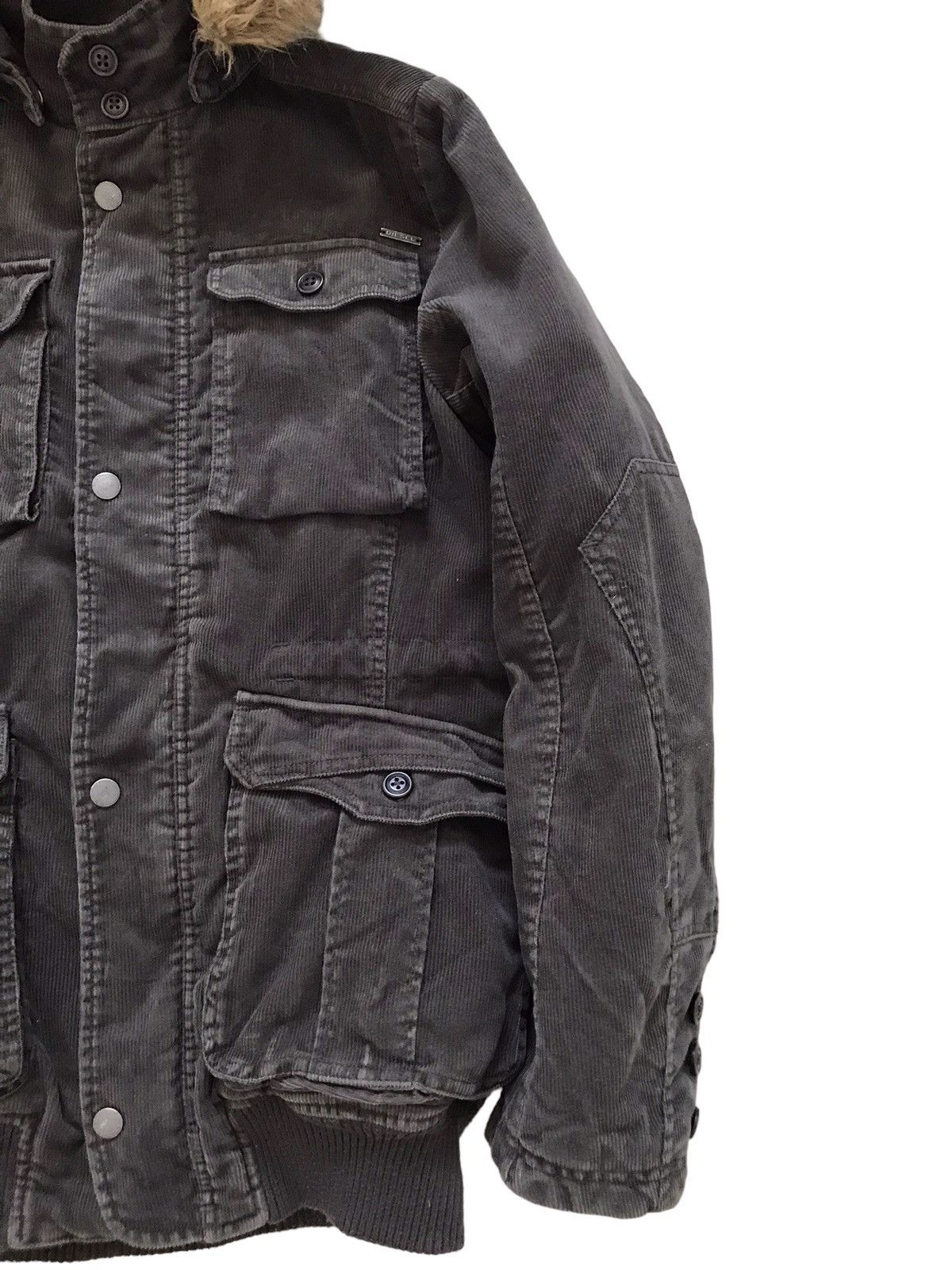 Diesel Diesel M65 Corduroy Shadow Faux Fur Hooded Jacket Size US S / EU 44-46 / 1 - 3 Thumbnail