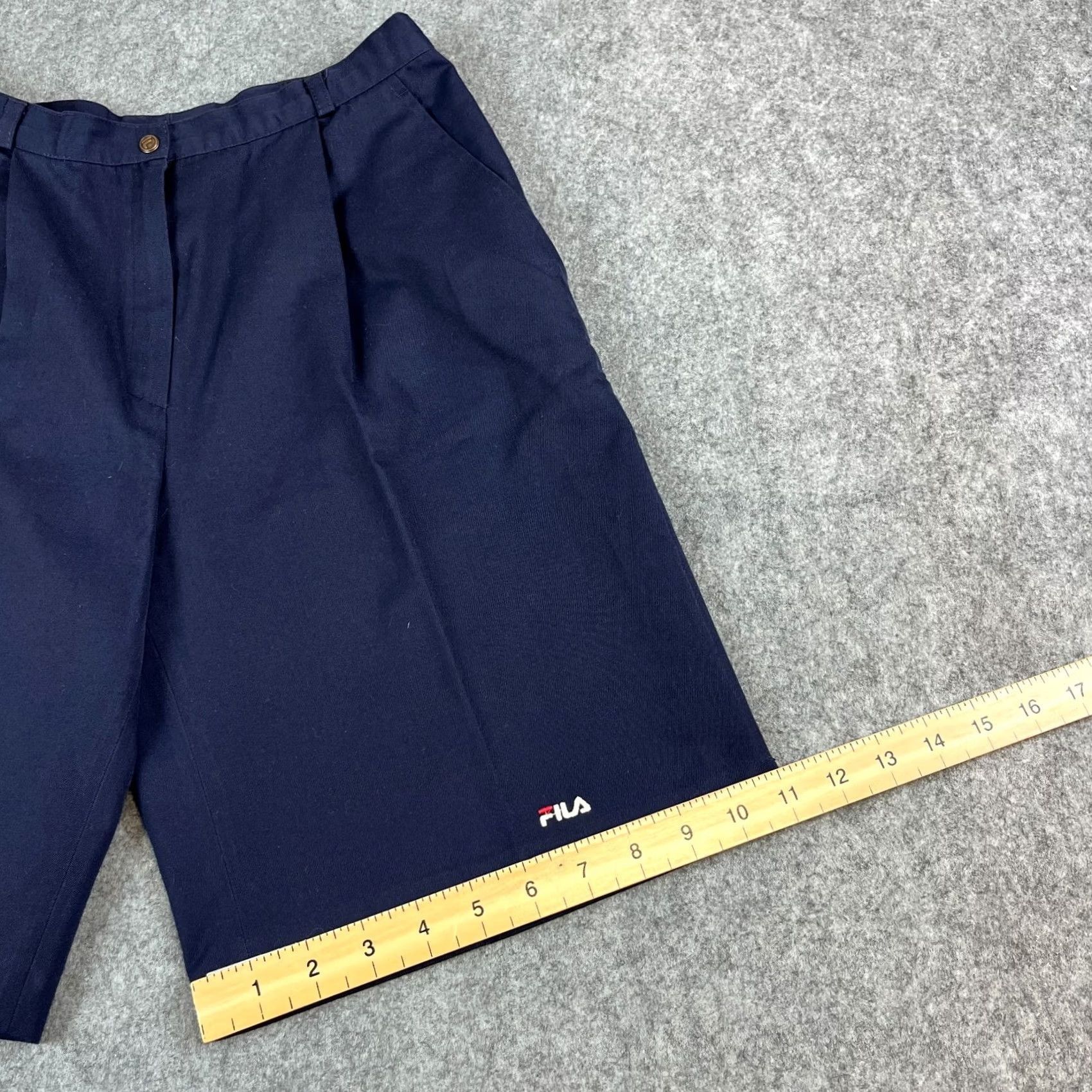 Fila VINTAGE FILA Womens Cotton Shorts Pleated 27 UK 8 Navy Blue Made In Italy Size 30" / US 8 / IT 44 - 4 Thumbnail