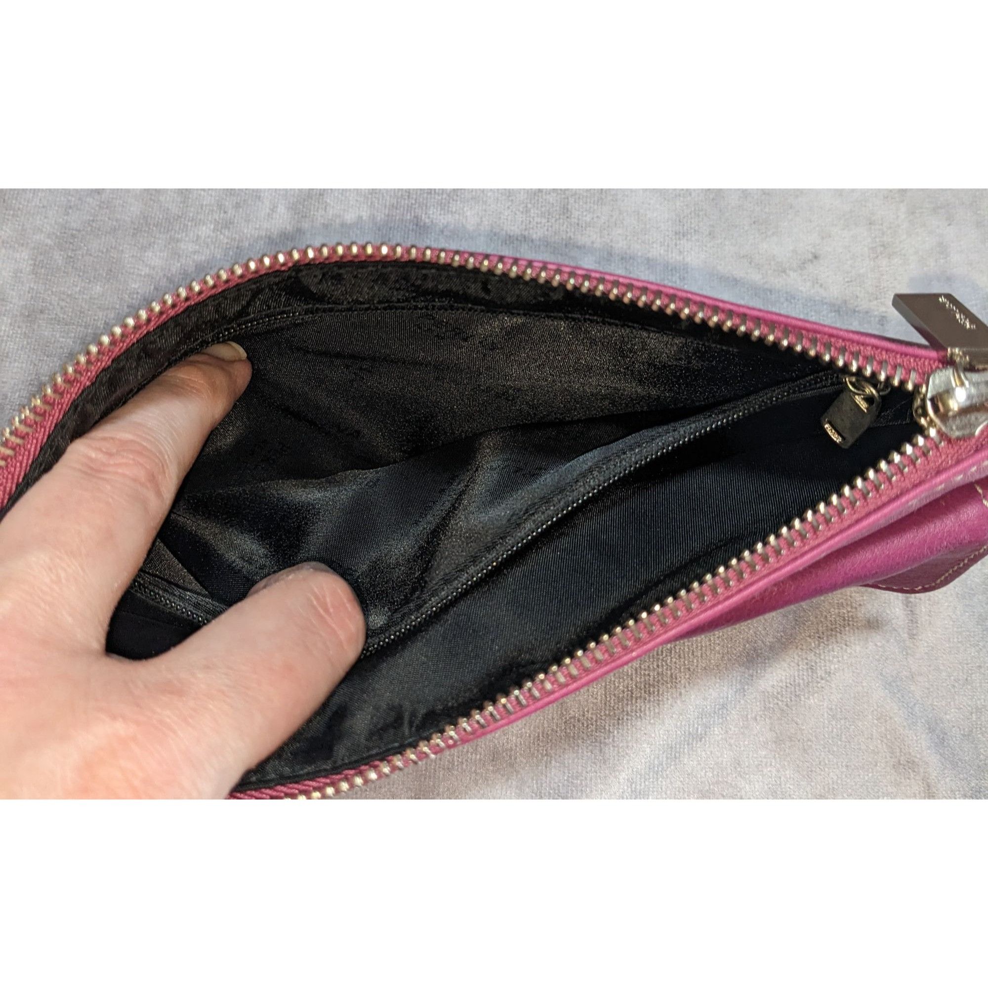 Other Perlina Purple Leather Wristlet Clutch With Silver Hardware Size ONE SIZE - 3 Thumbnail