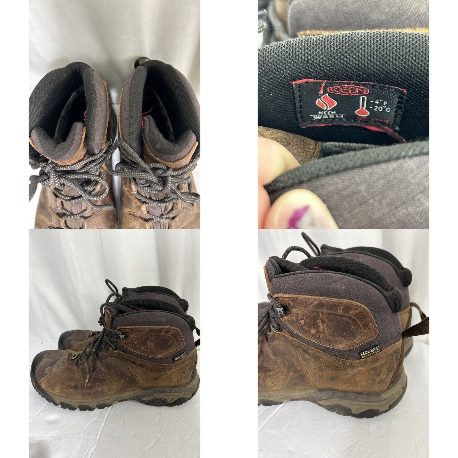 KEEN KEEN Mens Boot Lace Up Waterproof Insulated 100 G Minus 20 Brown Leather 11.5(Size) Combat Shoes Mens Size US 12 / EU 45 - 8 Thumbnail