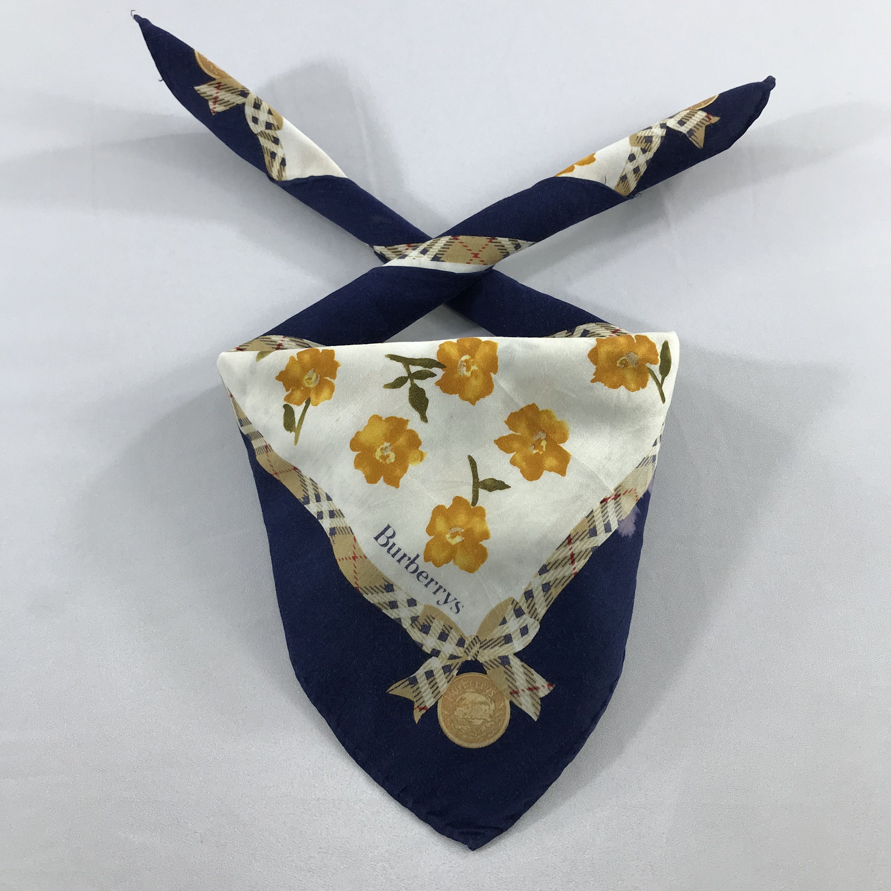 Burberry × Vintage Burberry Bandana / Handkerchief / Neckerchief - S2234 Size ONE SIZE - 3 Thumbnail