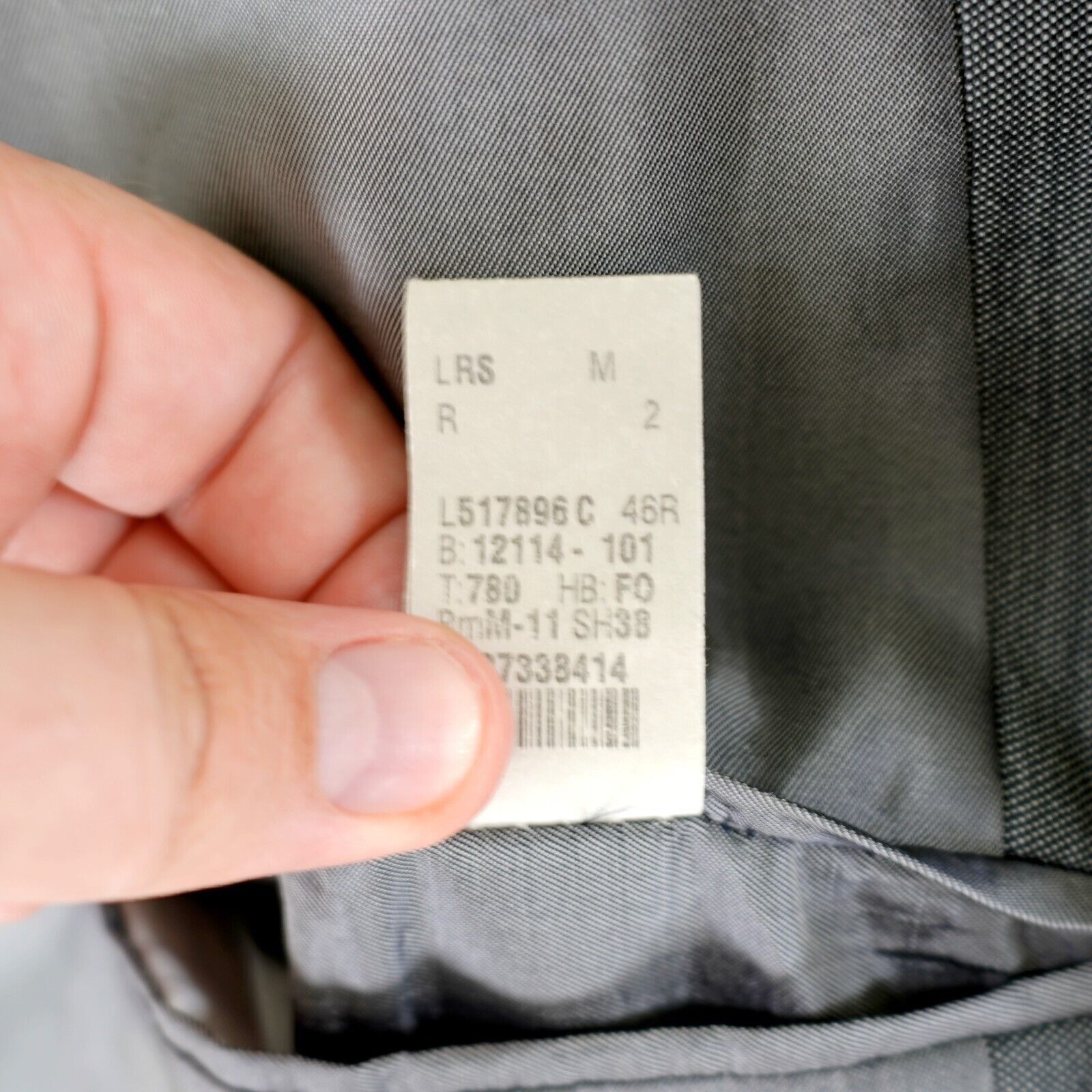 Calvin Klein Calvin Klein Wool Gray Birdesye Peak Lapel 44L Blazer 2 Butt Size 44L - 10 Thumbnail