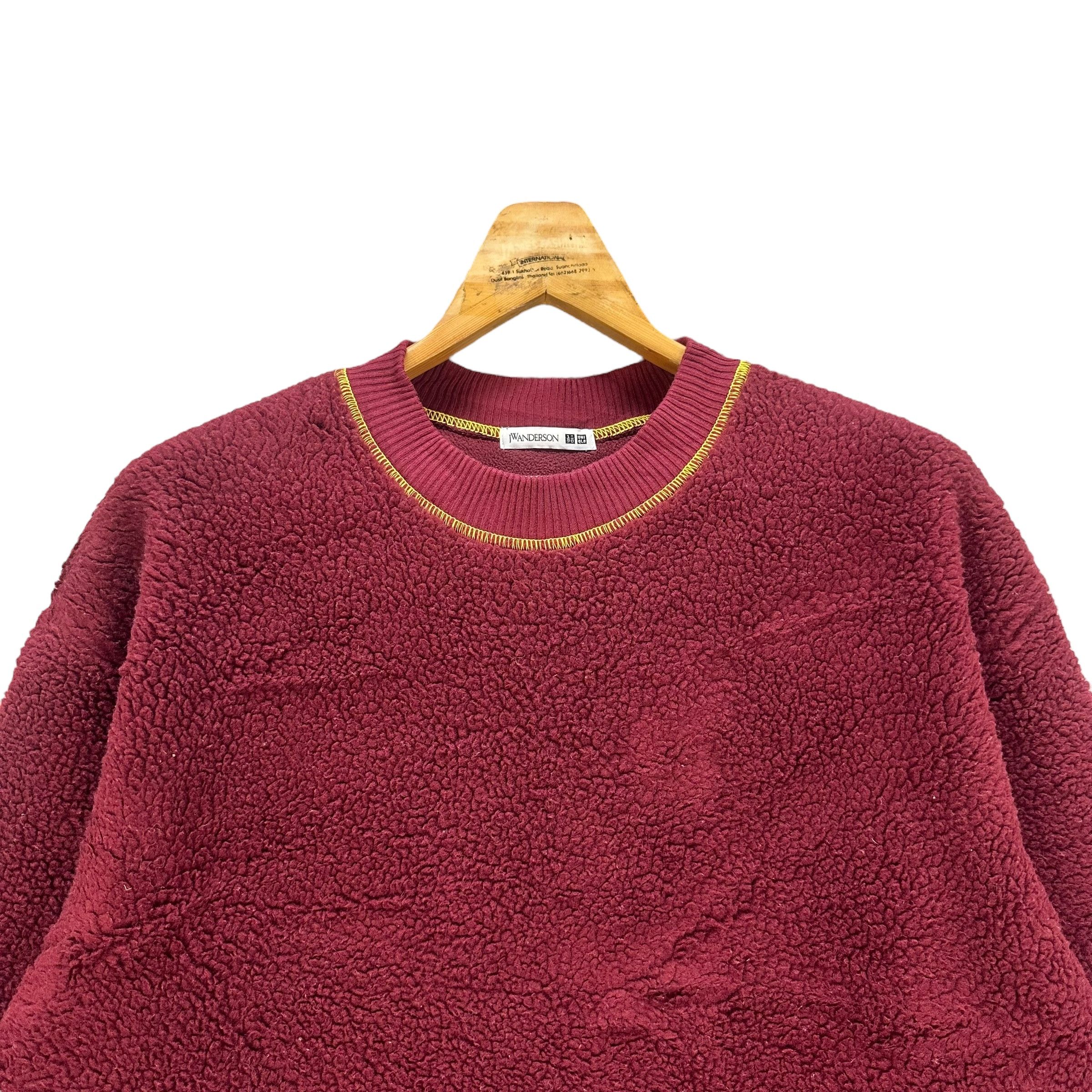 JW Anderson J.W.Anderson Deep Pile Pullover Maroon Fleece #8953-041 Size L / US 10 / IT 46 - 2 Thumbnail