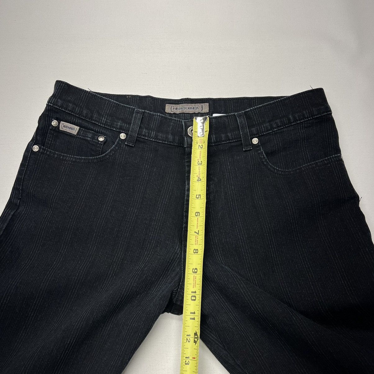 Vintage Christopher J Jeans Black Denim Y2K Grunge Baggy Faded Wide Size US 34 / EU 50 - 19 Thumbnail