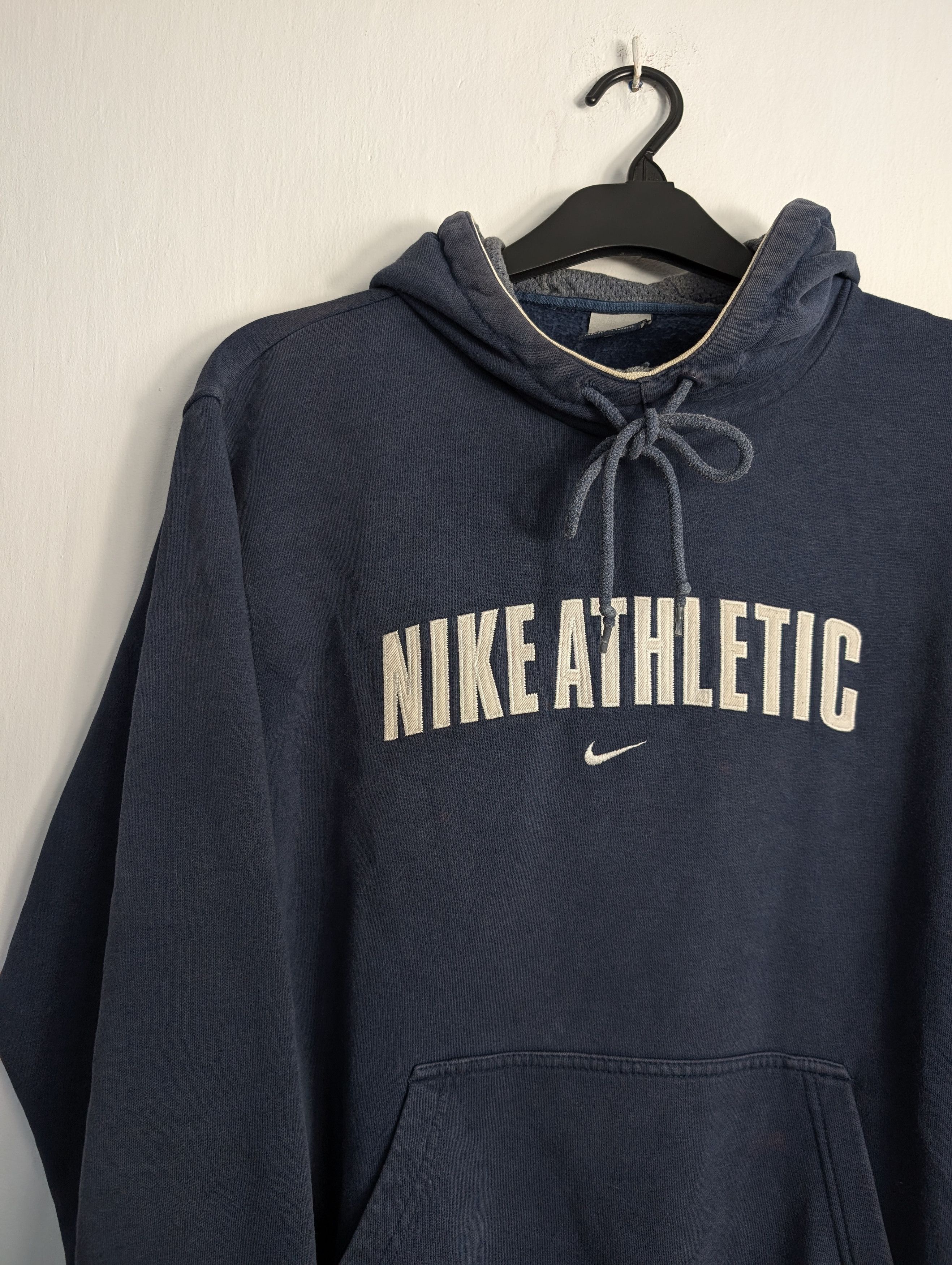 Nike Vintage Nike 00s Hoodie Central Swoosh Navy Streetwear Y2K Size US M / EU 48-50 / 2 - 2 Thumbnail