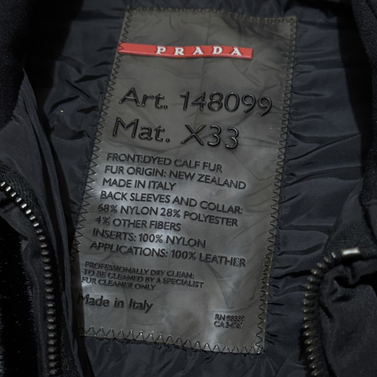 Prada FW99 calf fur nylon jacket