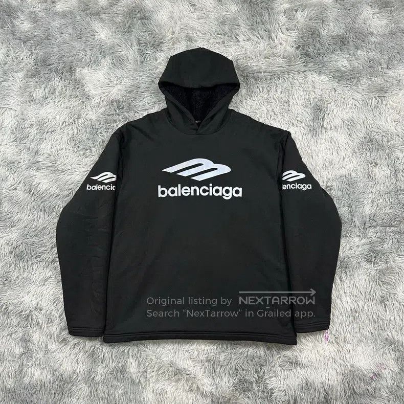 Balenciaga Balenciaga Ski Hoodie, Reflective Logo Fleece Hooded Sweat Size US S / EU 44-46 / 1 - 1 Thumbnail