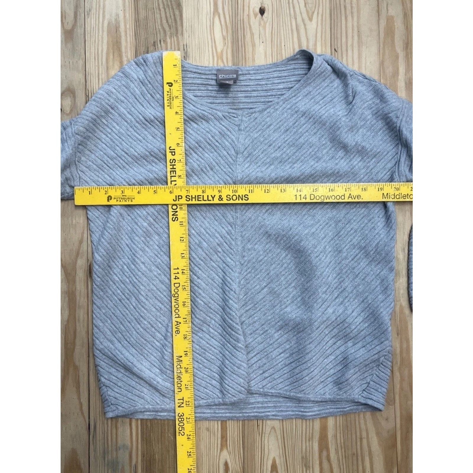 Chicos Chicos Sweater Womens 1 US M Grey Sequin 3/4 Pullover Size M / US 6-8 / IT 42-44 - 5 Thumbnail