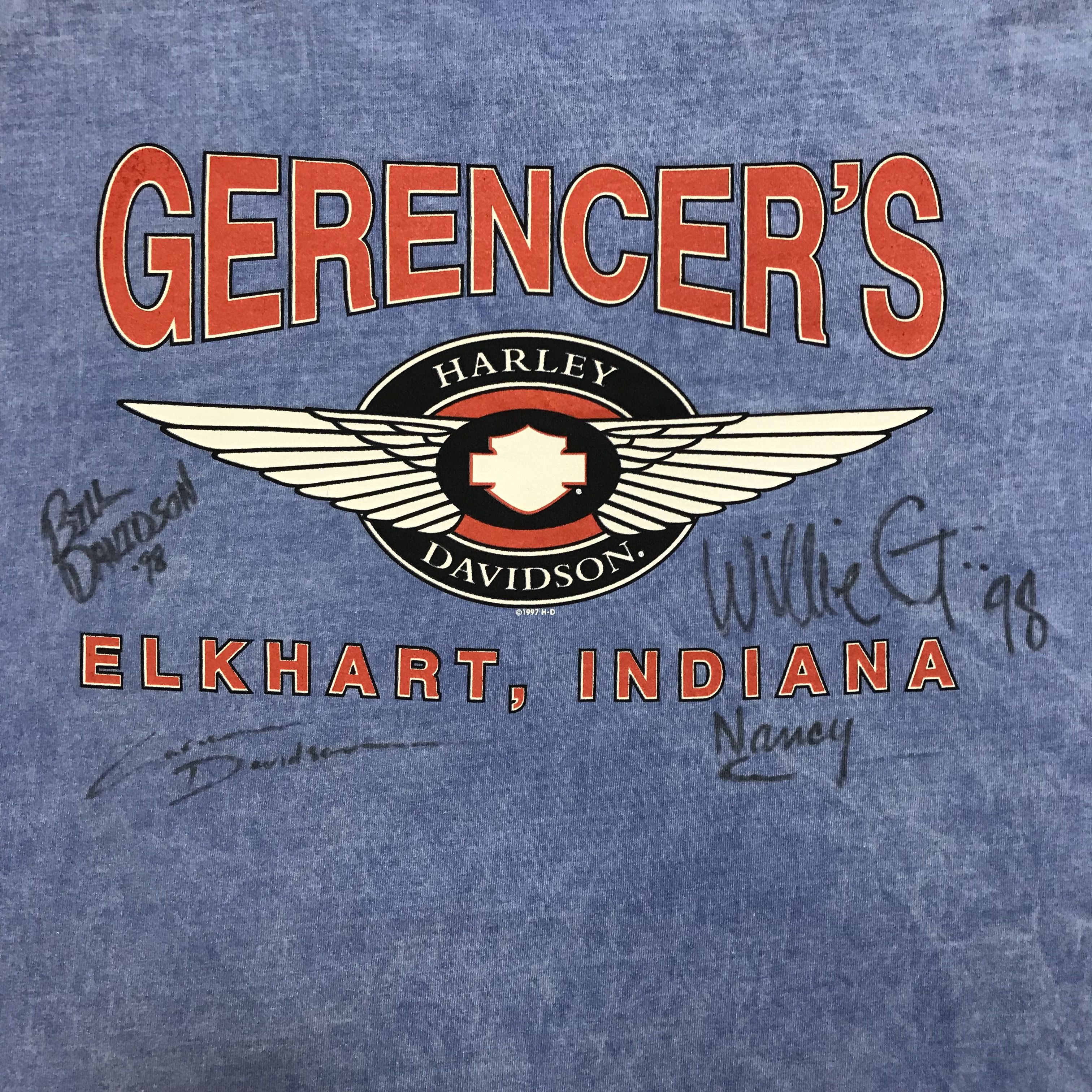 Harley Davidson HARLEY-DAVIDSON 1998 Autograph Willie G. Rare T-Shirt Tee Size US XXL / EU 58 / 5 - 7 Thumbnail