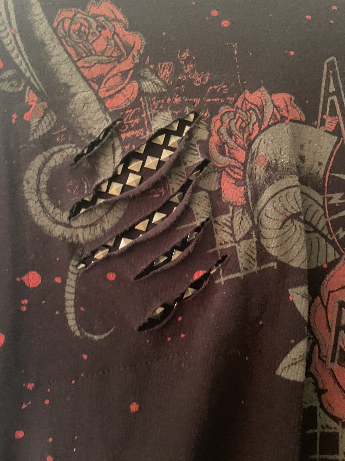 Affliction × Drain Gang × Haunted Mound AFFLICTION Limited Distressed Tee Size US S / EU 44-46 / 1 - 2 Thumbnail