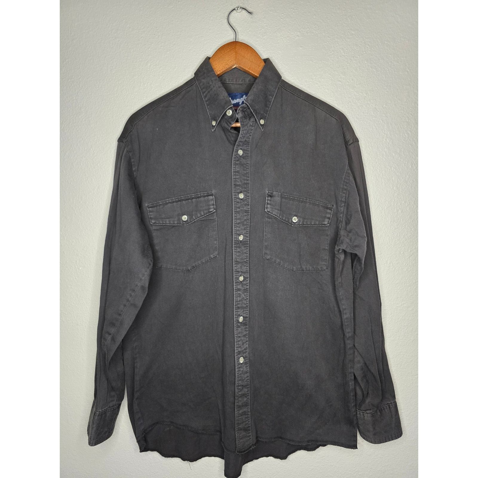 Wrangler Vintage Wrangler M Black Long Sleeve Black Button Up Shirt Size US M / EU 48-50 / 2 - 1 Thumbnail