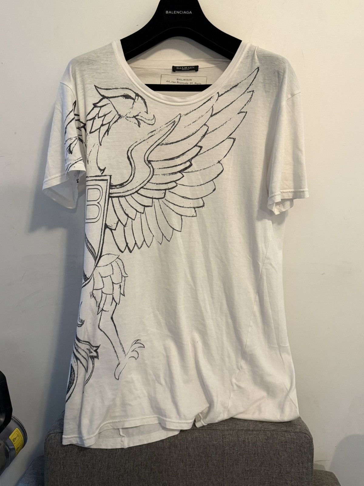 Balmain Balmain t shirt 2012 olivier rousting double eagle shield Size US S / EU 44-46 / 1 - 1 Thumbnail