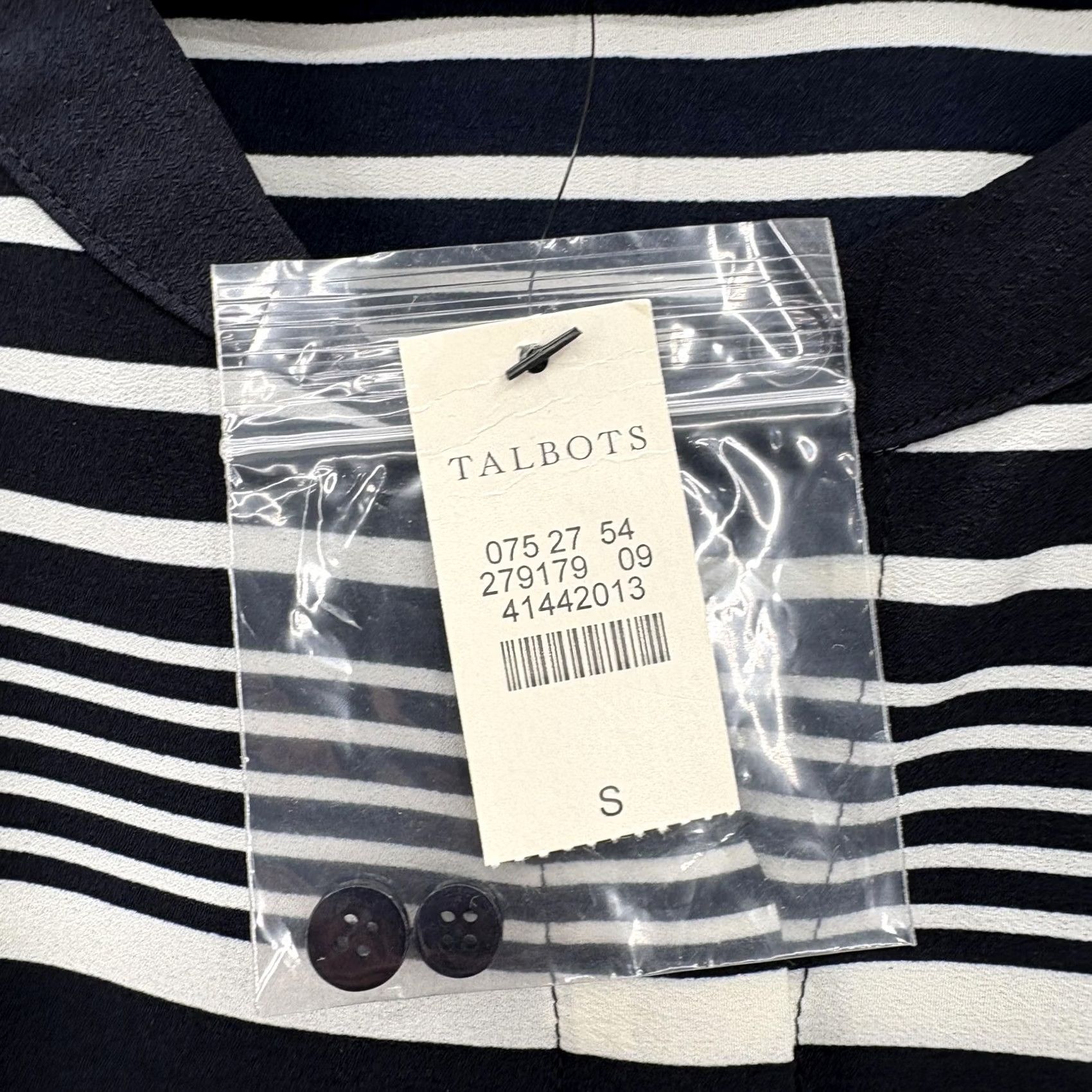 Talbots Talbots Blouse Womens Small Blue Crew Neck Striped Tunic 3/4 Roll Tab Sleeve Size S / US 4 / IT 40 - 5 Thumbnail