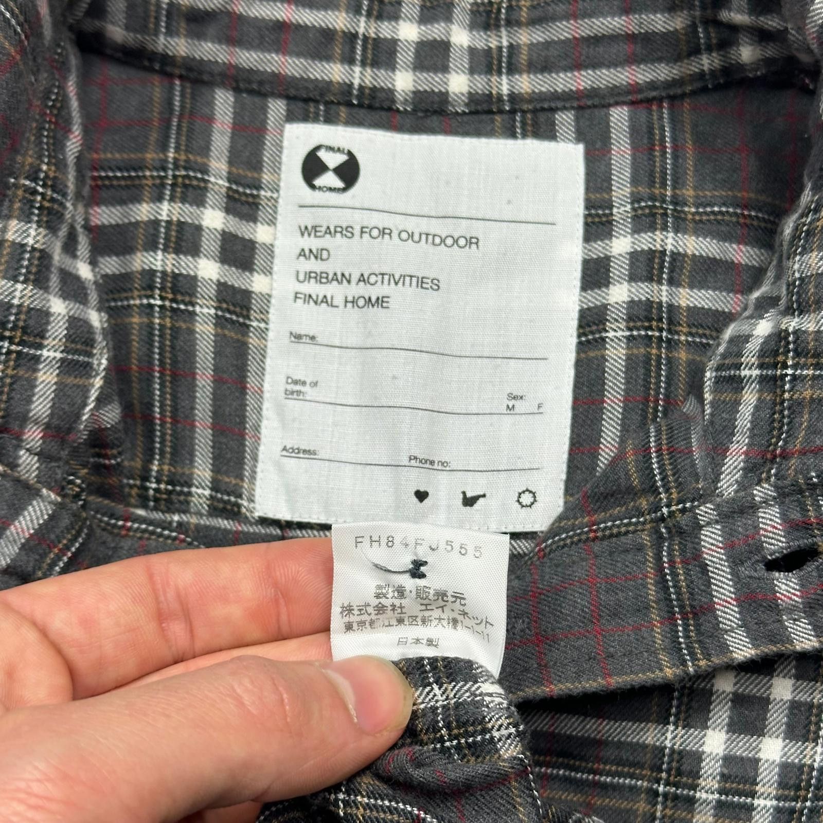 Issey Miyake Final Home AW08 Grey Nova Check Pocket Logo Shirt - S Size US S / EU 44-46 / 1 - 4 Thumbnail