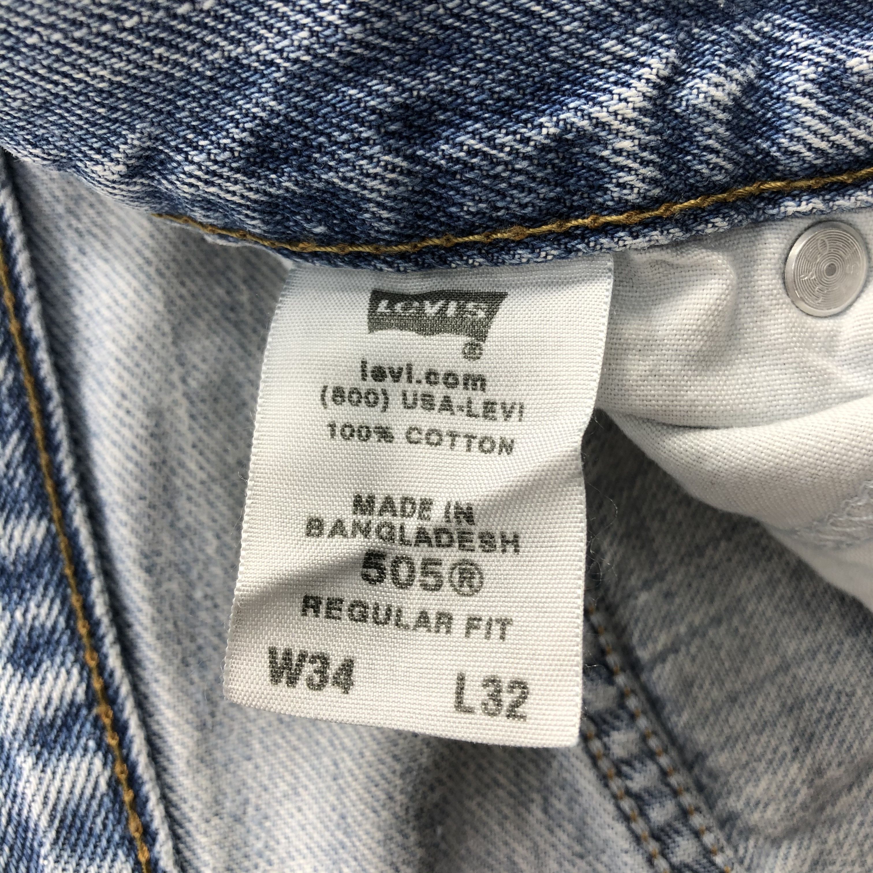 Levi's Vintage Levis 505 Jeans Stone Wash Denim KJ597 Size US 34 / EU 50 - 11 Thumbnail