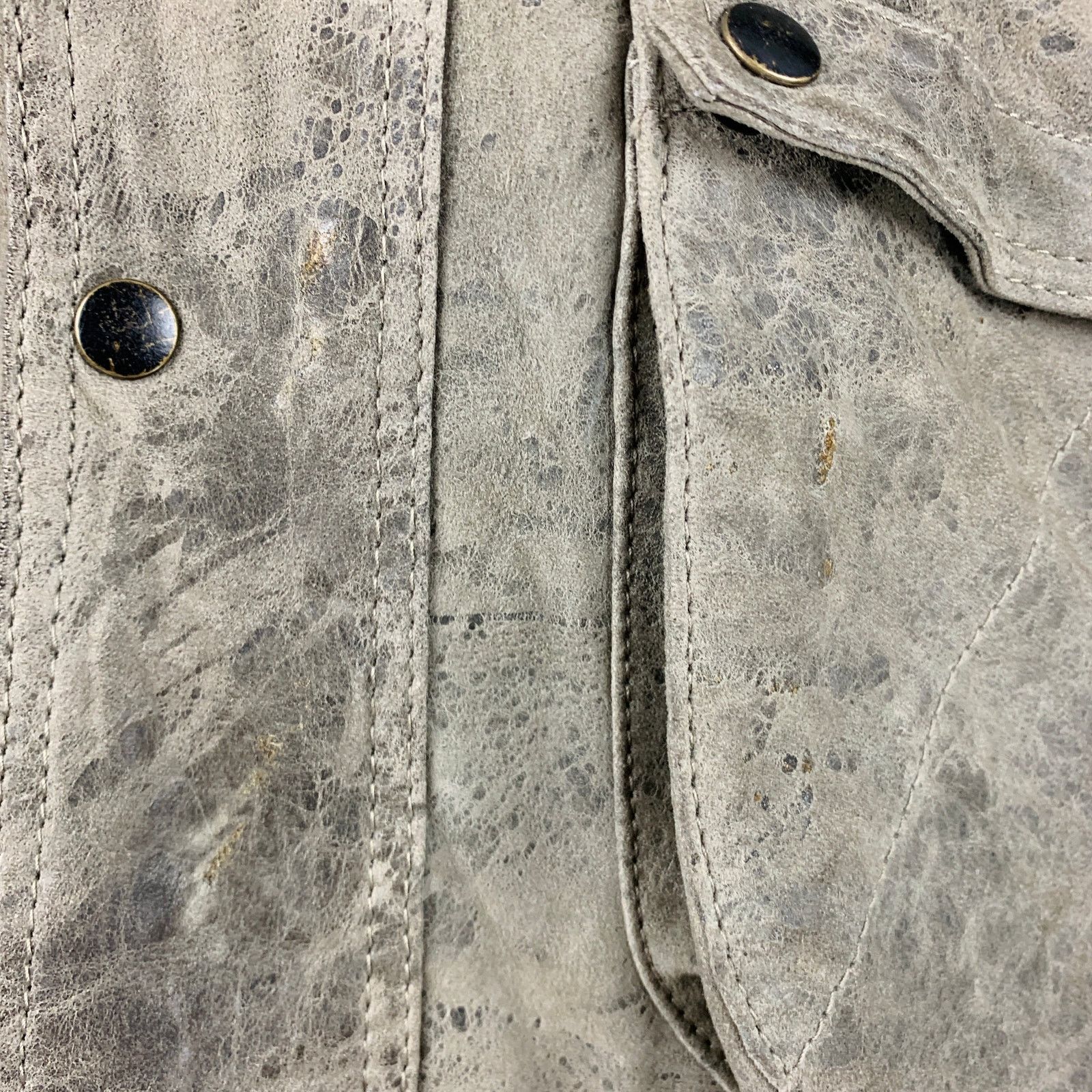 Allsaints ALLSAINTS Size L Grey Suede Zip Snaps Jacket Size US L / EU 52-54 / 3 - 4 Thumbnail