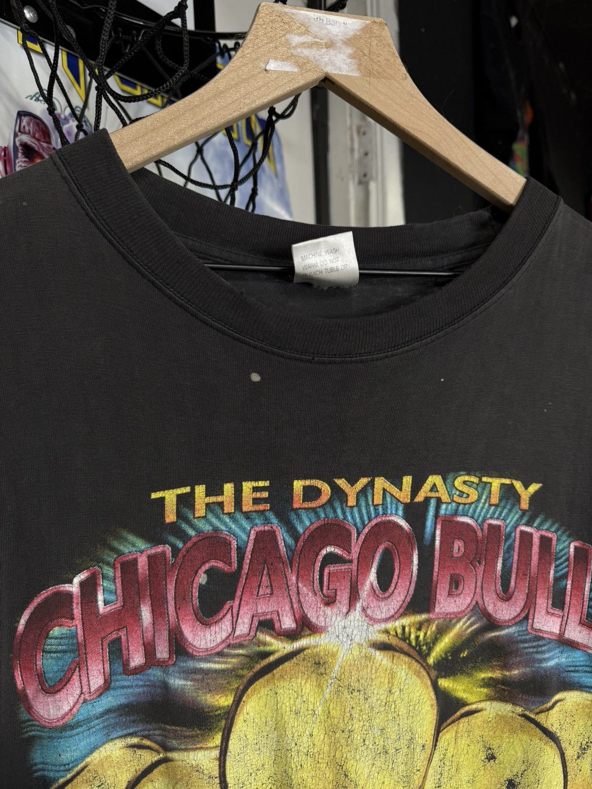 Vintage Vintage 90’s Chicago Bulls Rap T-Shirt Vtg Jordan Tee XLarge Size US XL / EU 56 / 4 - 3 Thumbnail