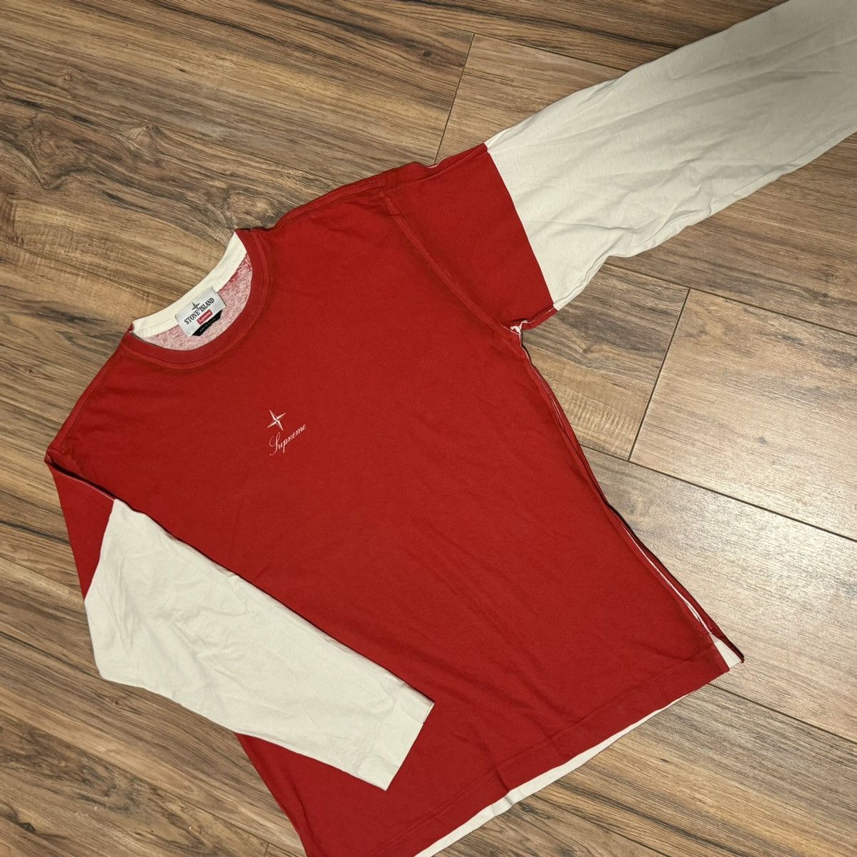 Stone Island × Supreme STONE ISLAND x SUPREME FW 23 LONG SLEEVE TOP “RED” Size US M / EU 48-50 / 2 - 5 Thumbnail