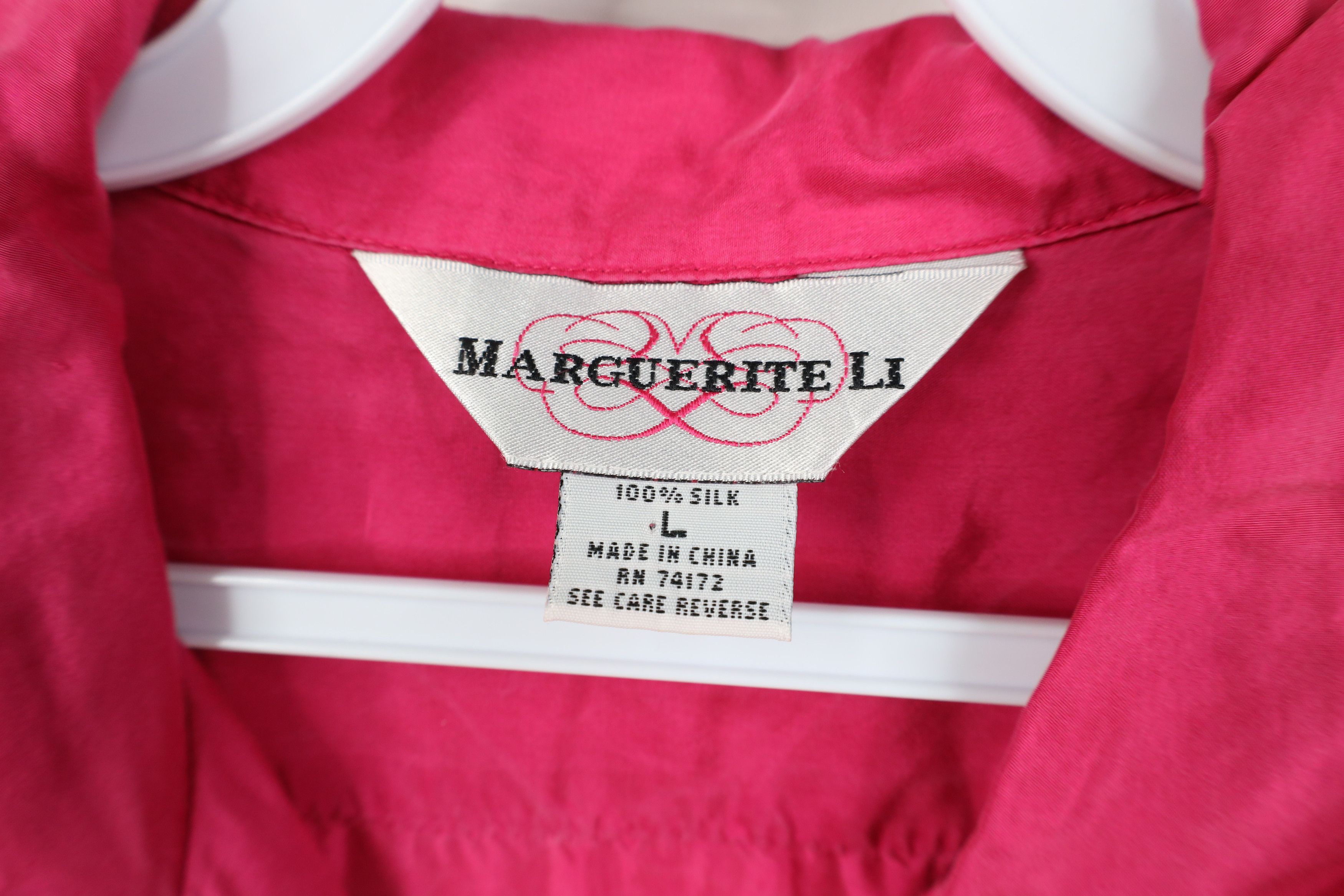 Vintage Vintage 90s Streetwear Silk Collared Button Shirt Pink Size L / US 10 / IT 46 - 9 Thumbnail