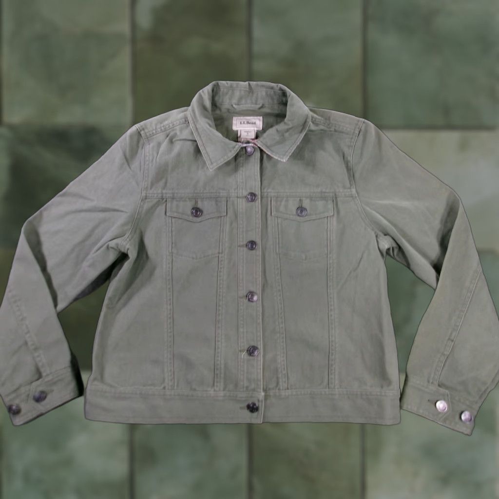 Vintage L.L.Bean Women's Jacket Small Olive Green Cotton Casual Outdoor Fall Spring Workwear Size S / US 4 / IT 40 - 1 Thumbnail