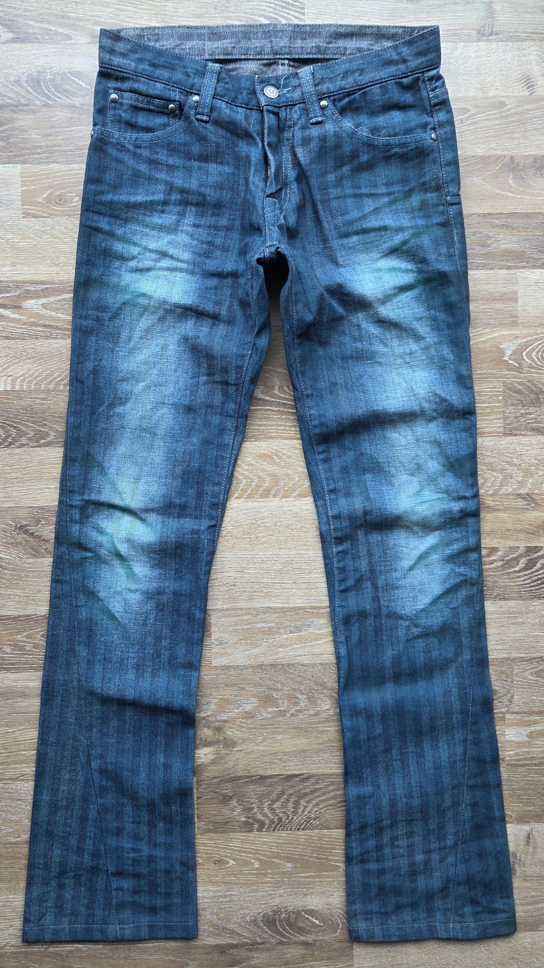 Very Nice Tornado Mart Japan Stone Wash Stripe Flared Jeans