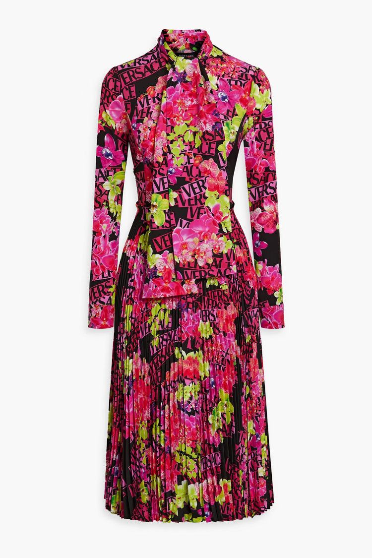 Versace o1y0226 Midi Dress in Multicolor Size S / US 4 / IT 40 - 1 Thumbnail