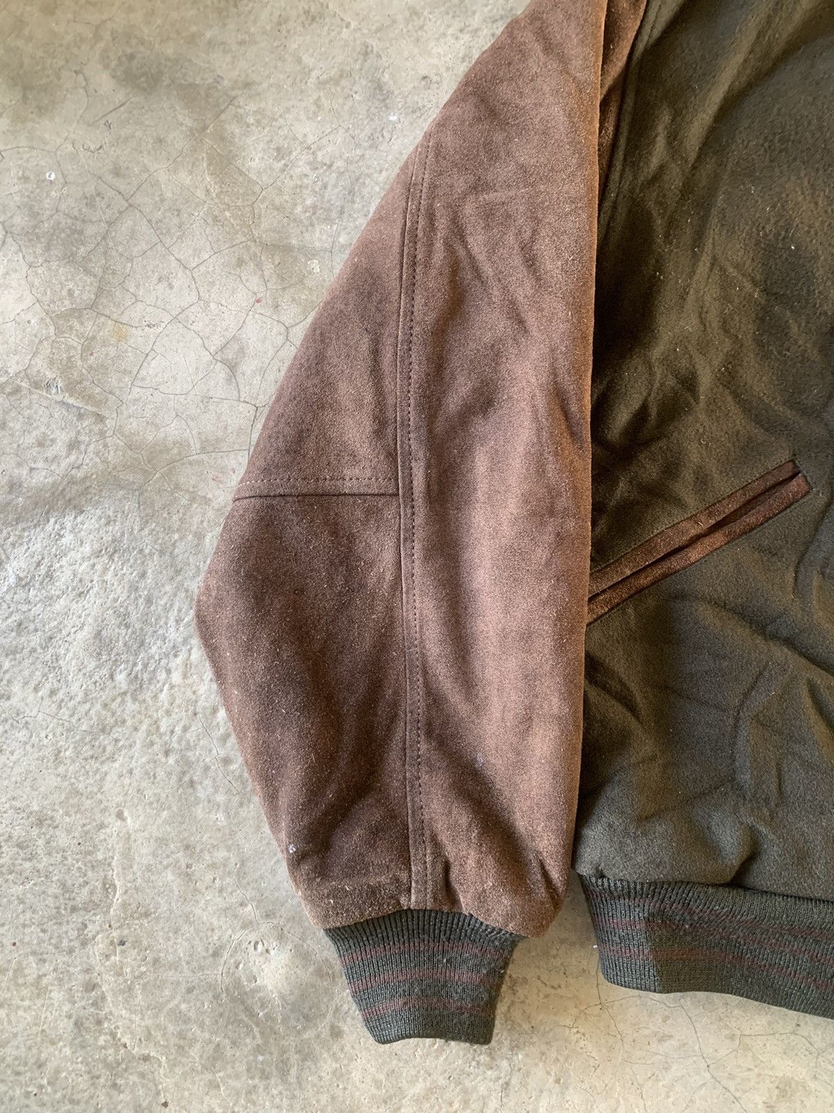 Vintage University Shop suede leather sleeve varsity rare Size US XL / EU 56 / 4 - 5 Thumbnail