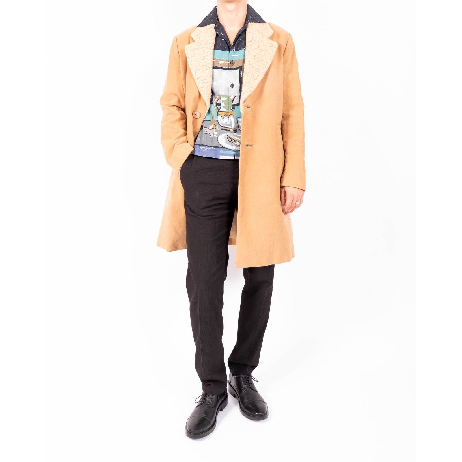 Prada FW10 Wool Trimmed Overcoat in Beige Wool Size US XL / EU 56 / 4 - 2 Thumbnail
