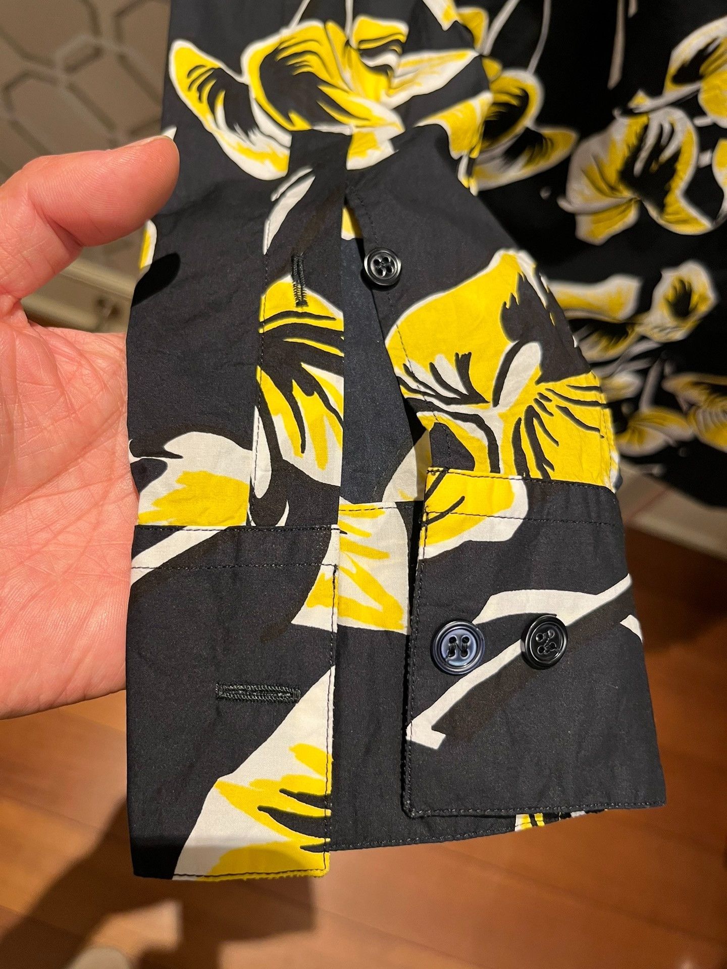 Marni Marni Bright Yellow Floral Print Shirt Size US M / EU 48-50 / 2 - 8 Thumbnail