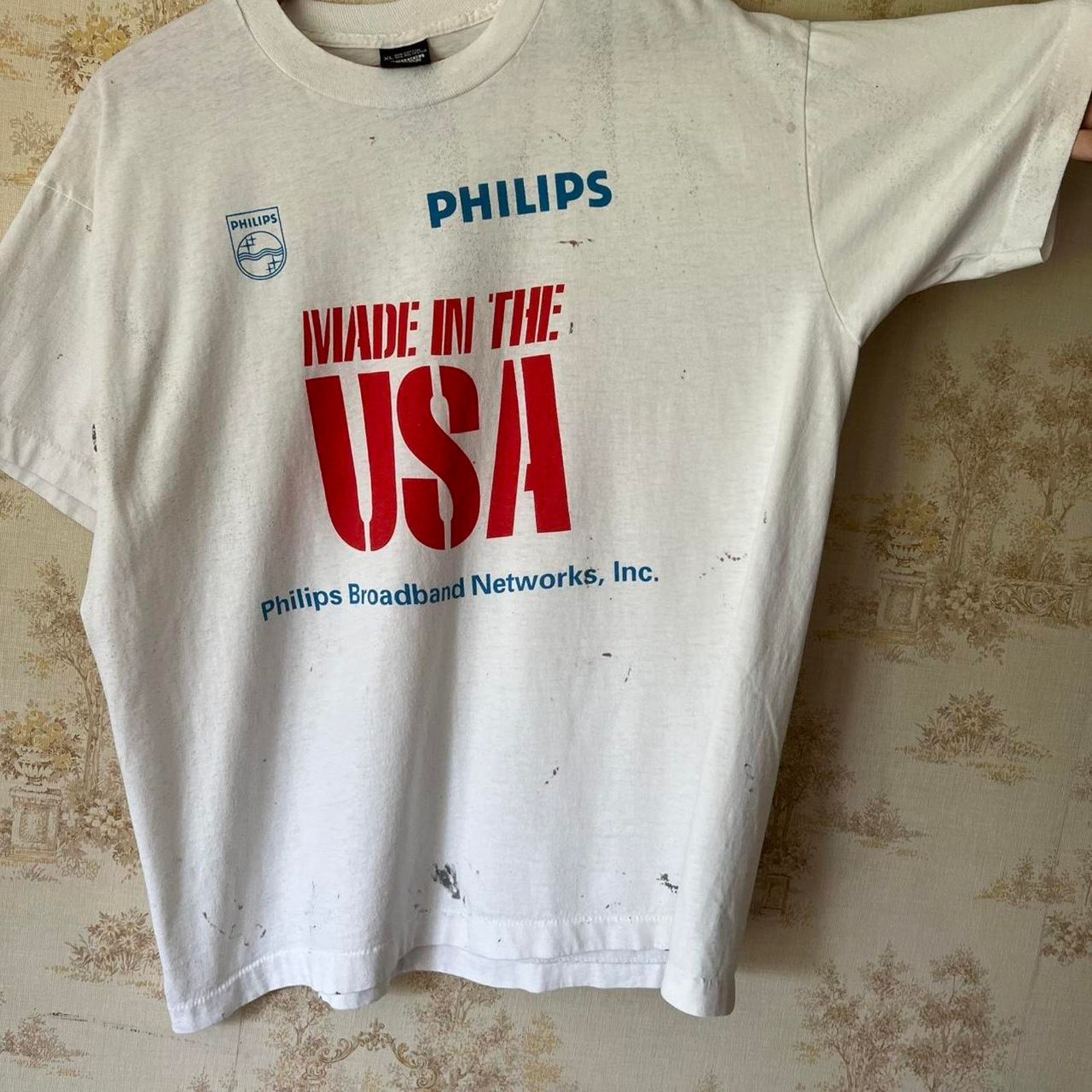 Vintage 1990s Philips Broadband Promo T-Shirt | Screen Stars | XL Size US XL / EU 56 / 4 - 5 Thumbnail