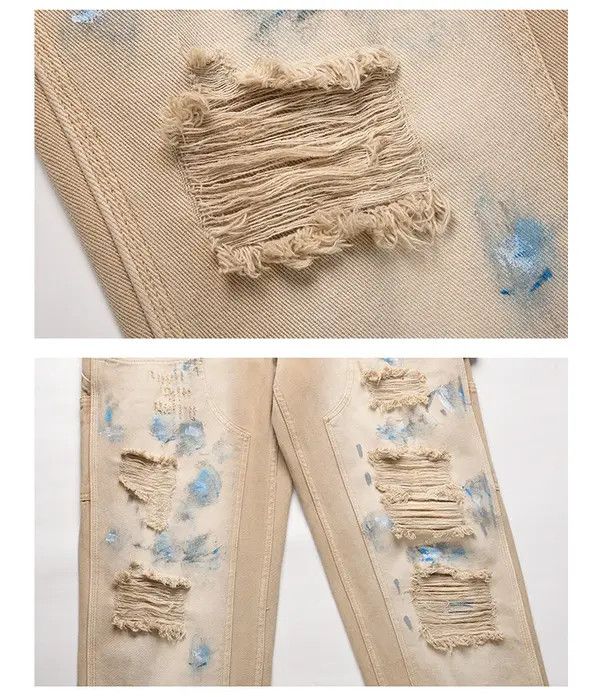 VIBE ripped carpenter paint hiphop jeans Size US 30 / EU 46 - 4 Thumbnail