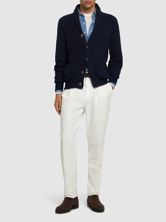Brunello Cucinelli o1y0526 Cardigan in Midnight Blue Size US XXL / EU 58 / 5 - 5 Thumbnail