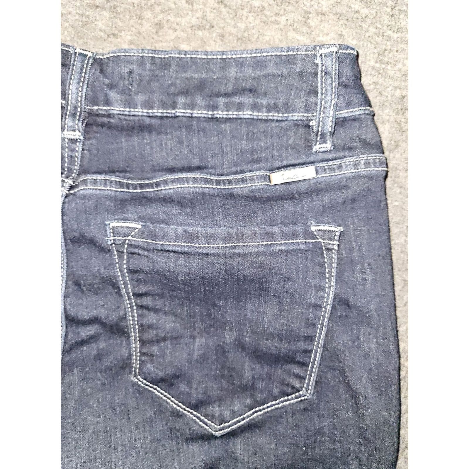 Vintage Kancan High Rise Skinny Ankle Jeans Women's 13/30 Frayed Hem Stretch Preppy Jeans Blue Denim City 90s Womens Size 34" / US 12 / IT 48 - 8 Thumbnail