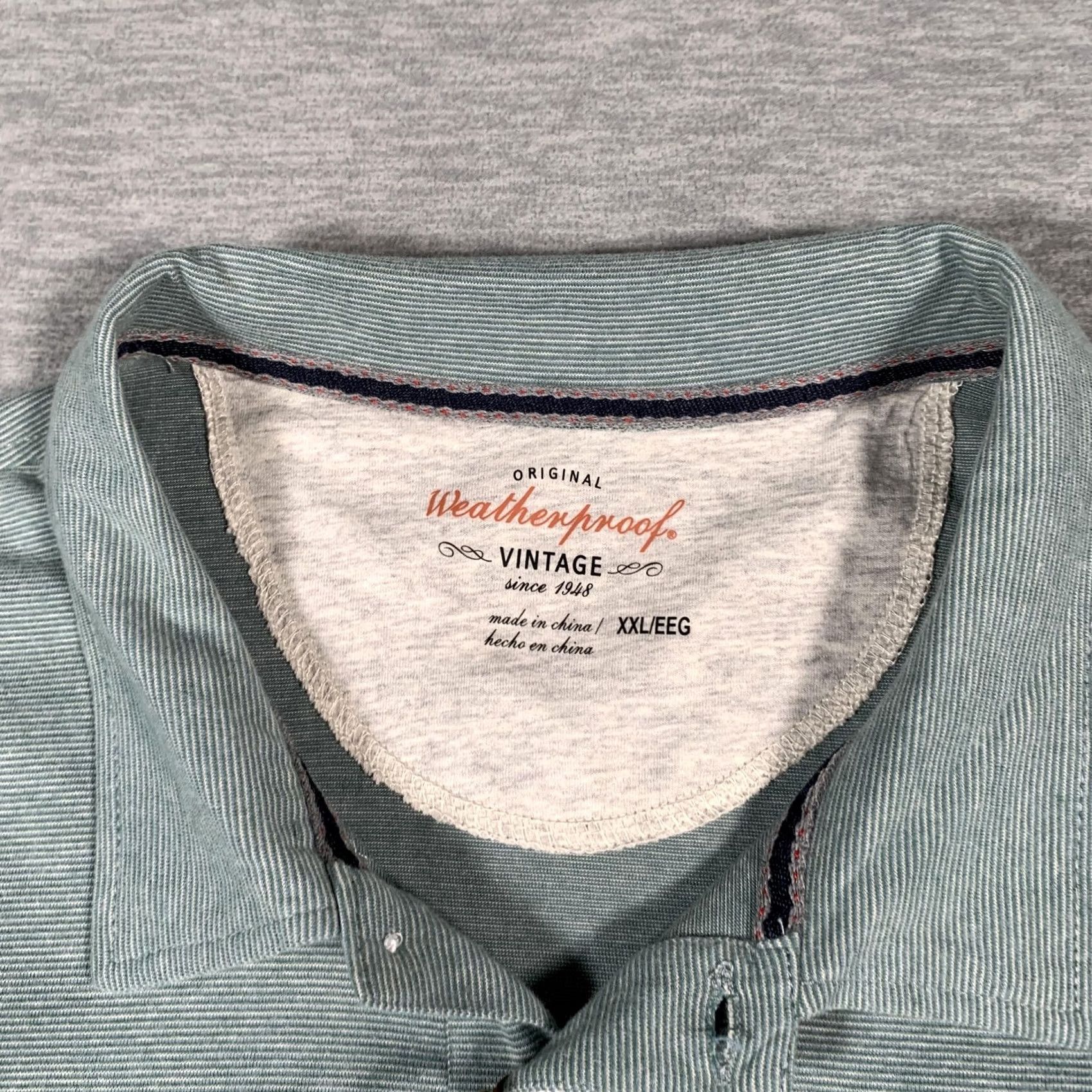 Weatherproof VINTAGE Weatherproof Polo Shirt Mens 2XL Green Heather Cotton Polyester Pocket Short Sleeve Casual 1948 Size US XXL / EU 58 / 5 - 5 Thumbnail