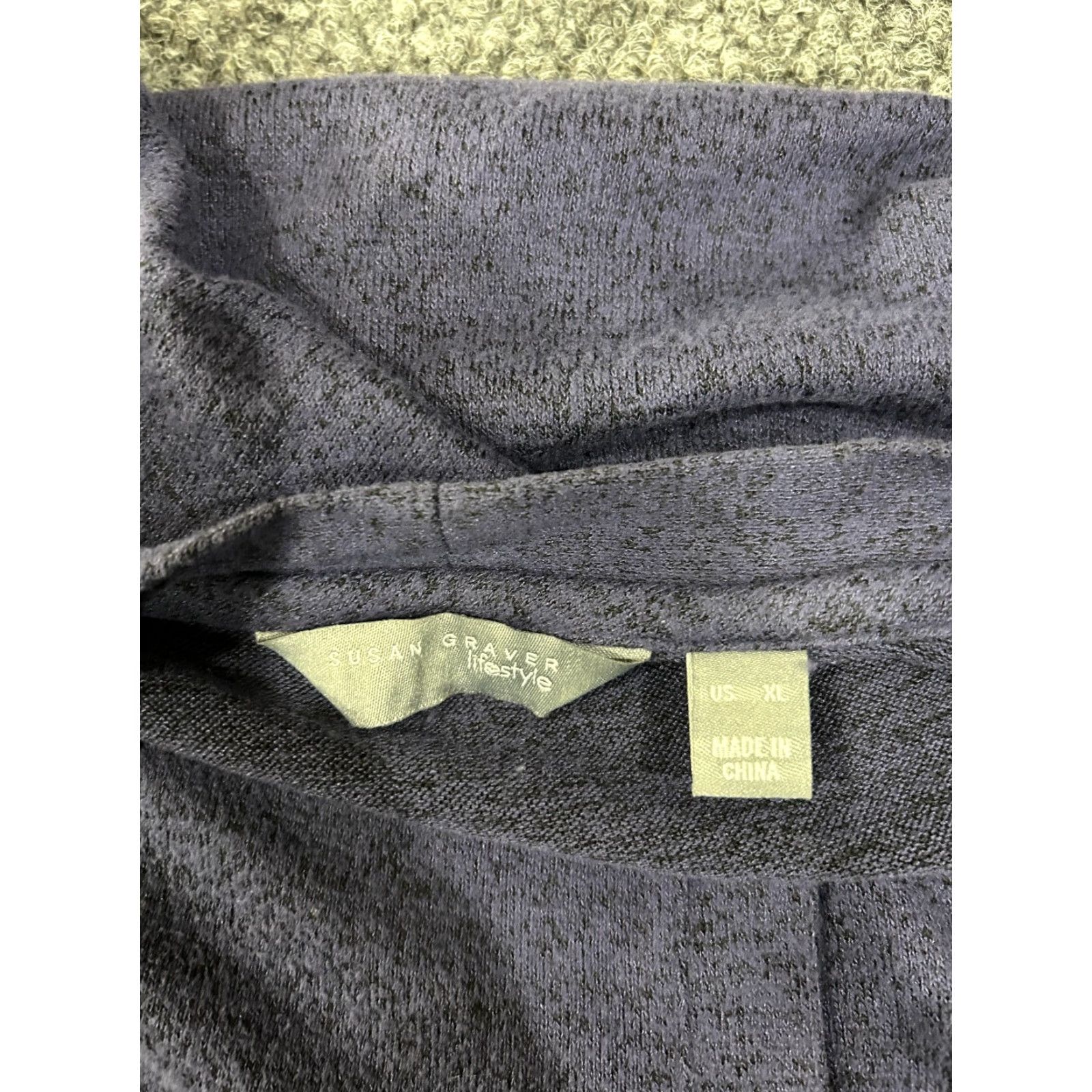 Vintage Susan Graver Cardigan Sweater Women's XL Navy Blue Knit Stretch Pockets Casual All Seasons Regular Sleeve Button Front Size XL / US 12-14 / IT 48-50 - 5 Thumbnail