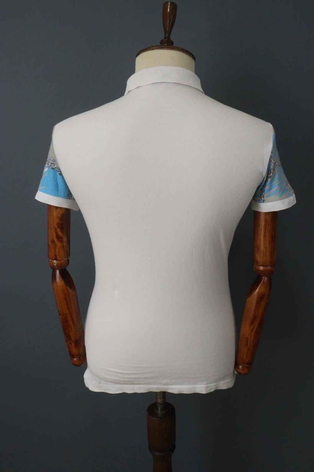 Versace Versace White Cotton Collar Chest Popover Polo Shirt Size 10 Size US M / EU 48-50 / 2 - 10 Thumbnail