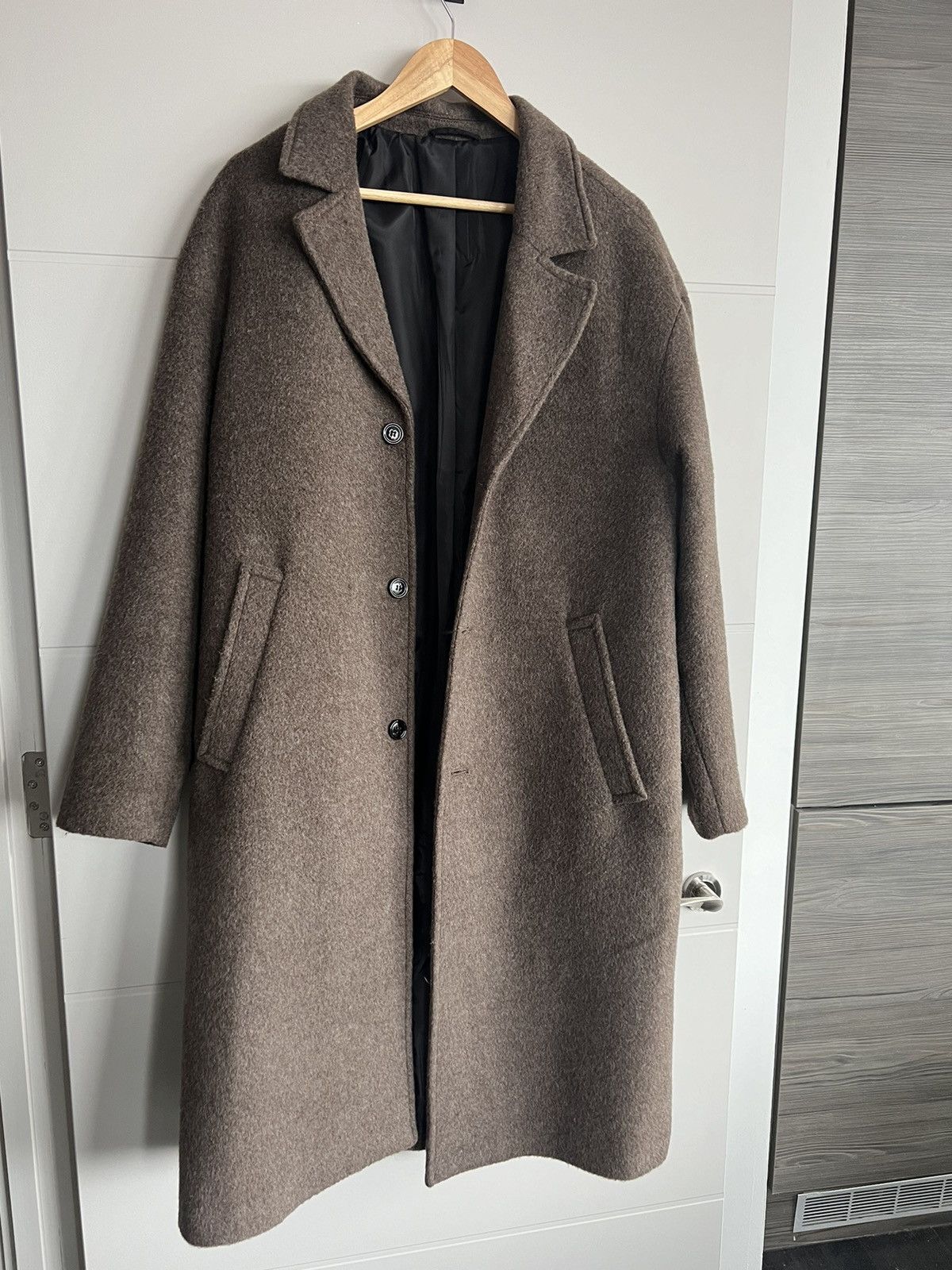 Weekday Weekday Unisex Albin wool blend overcoat in mole Size S / US 4 / IT 40 - 2 Thumbnail