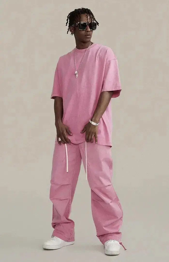 Japanese Brand Pink Stacked Sweatpants y2k streetwear retro style Size US 32 / EU 48 - 5 Thumbnail
