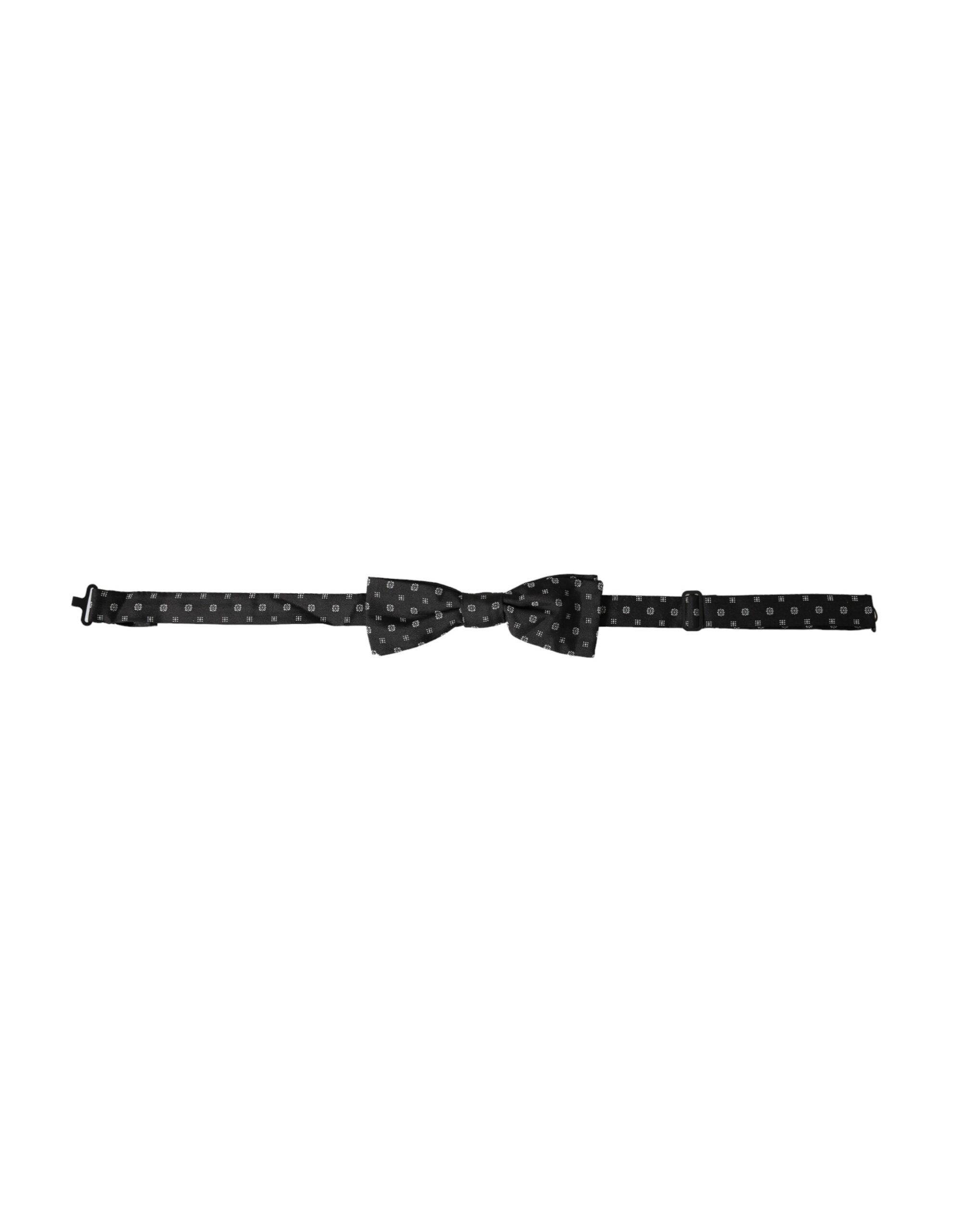 Dolce & Gabbana Black Silk Fantasy Adjustable Neck Men Papillon Bow Men's Size ONE SIZE - 1 Thumbnail