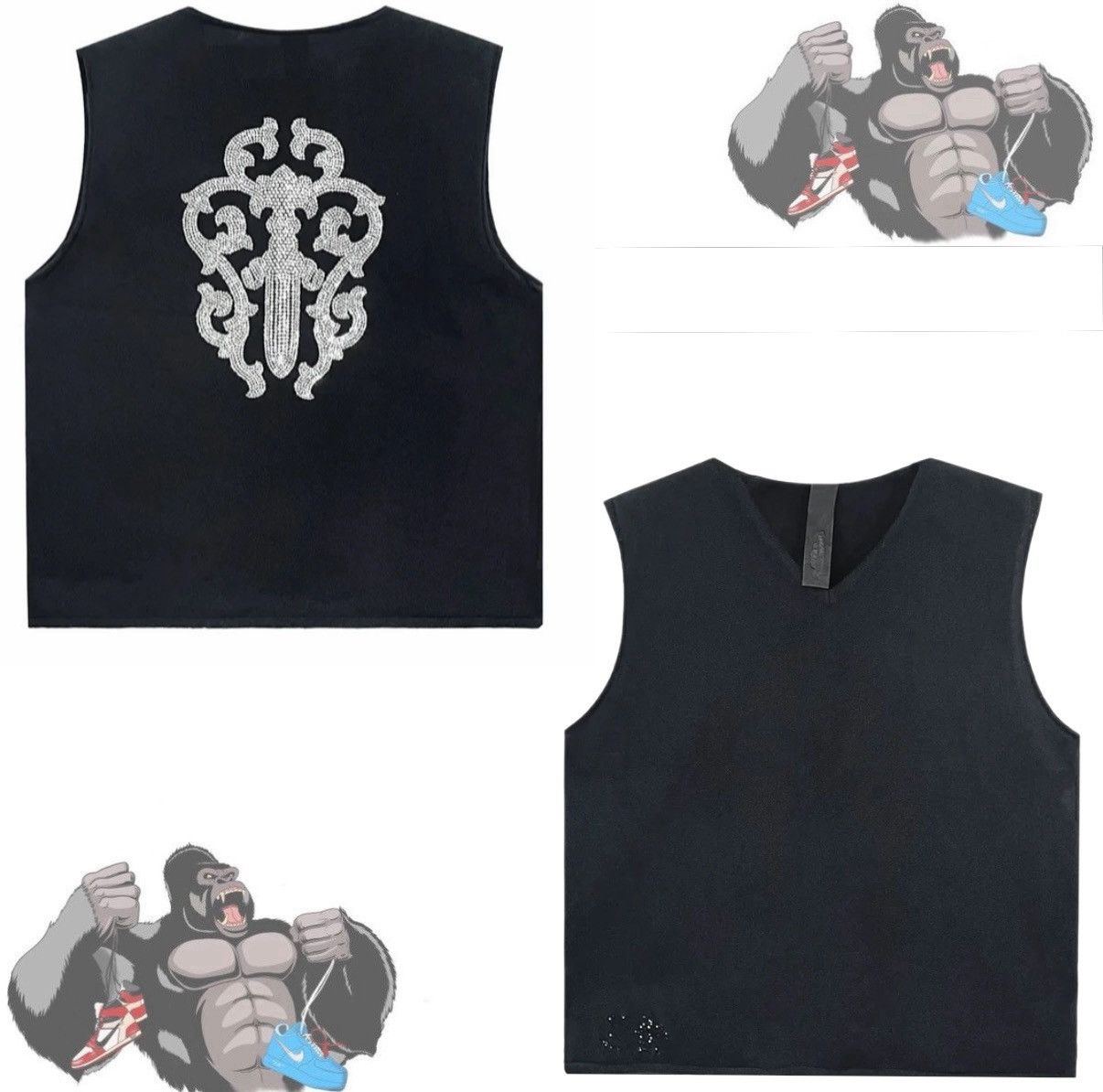 Chrome Hearts Chrome Hearts Rhinestone Cashmere Dagger Vest Tank Top Size US M / EU 48-50 / 2 - 1 Thumbnail