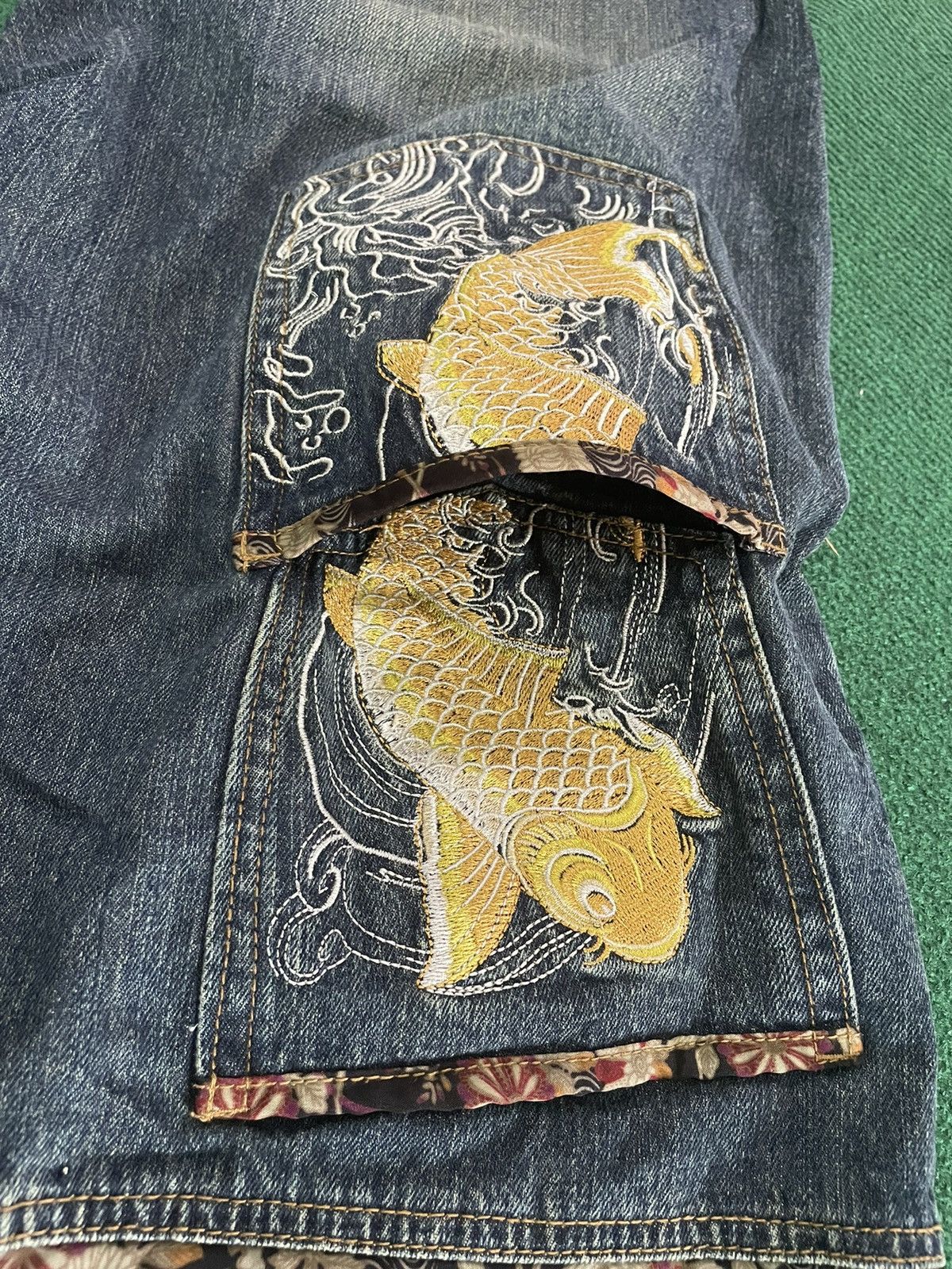 Japanese Brand Rare Japanese Jeans With Embroidery Fish Motifs Size US 38 / EU 54 - 8 Thumbnail