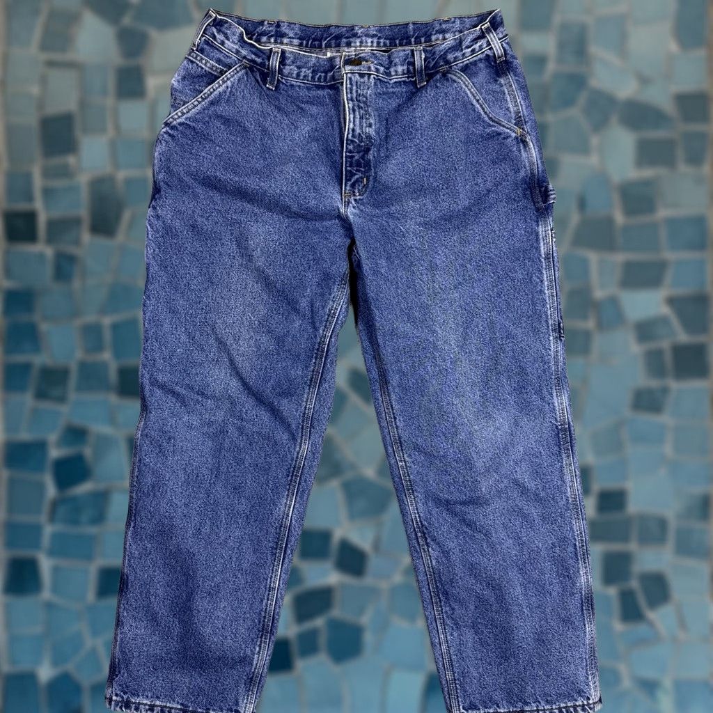 Carhartt Carhartt Jeans Mens 38x30 Carpenter Dungaree Flannel Lined Workwear B236 DST Jeans Size US 38 / EU 54 - 1 Thumbnail