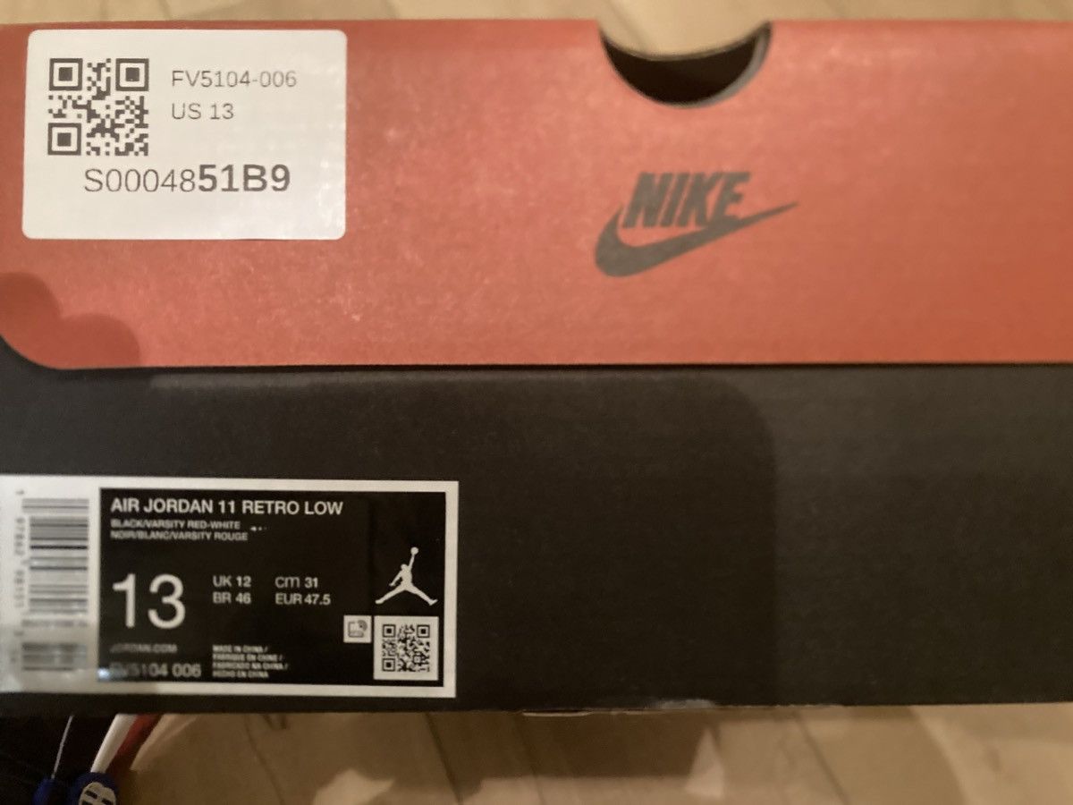 Nike Nike Air Jordan Retro 11 Low BLK/RED 2025-DEADSTOCK Size US 13 / EU 46 - 2 Thumbnail