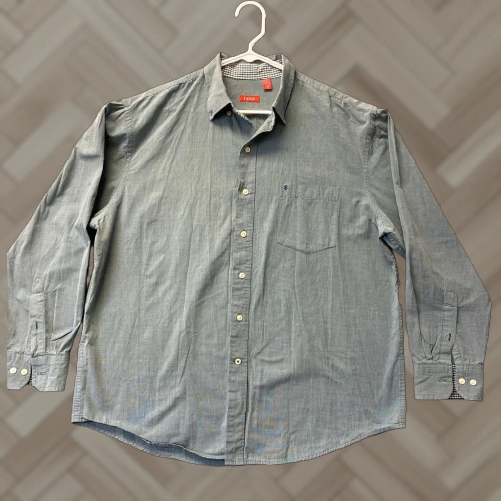 Izod IZOD Dress Shirt Men XL Green / 97-59 Regular Button-Down Collar Shirt Size 46R - 1 Thumbnail